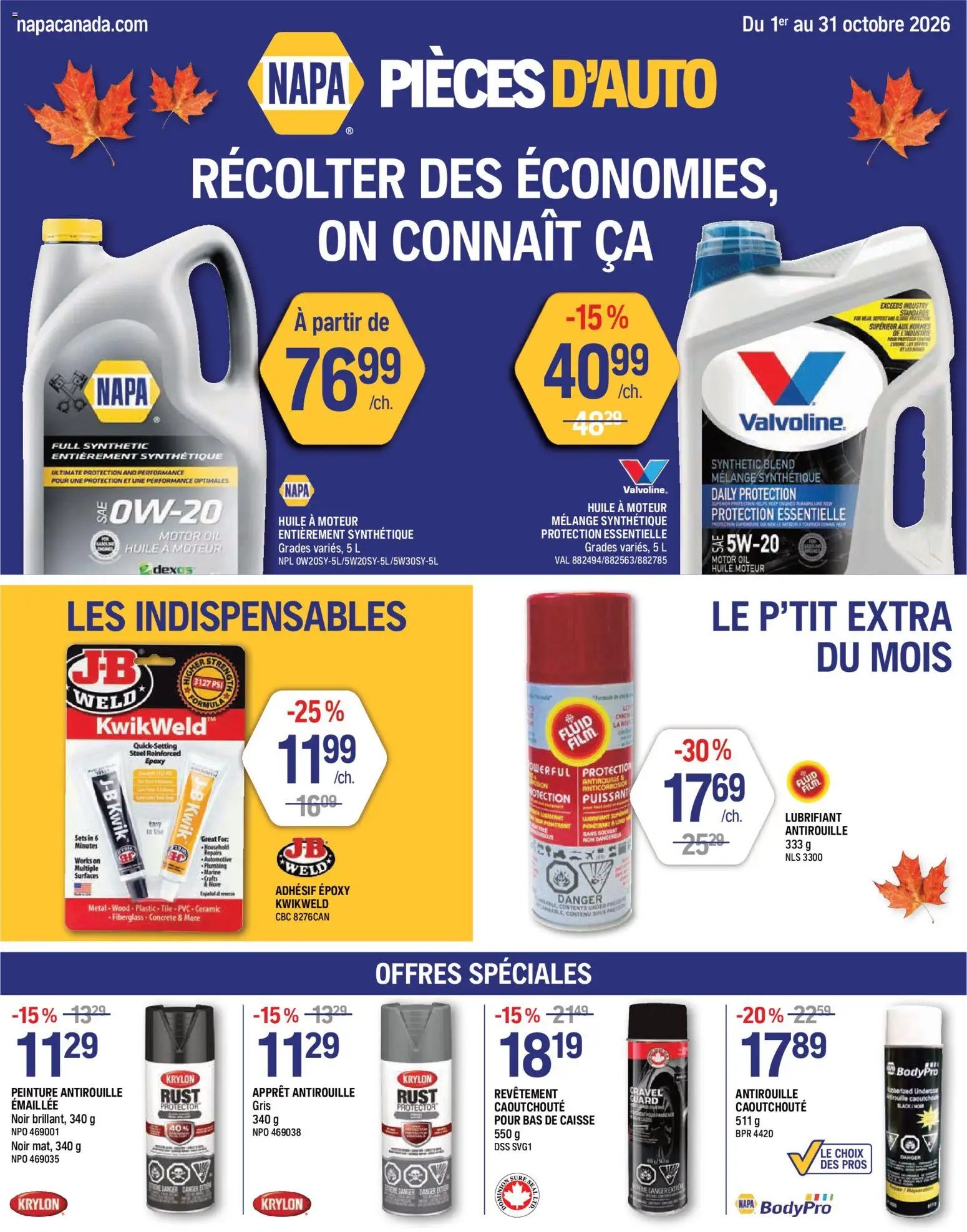 NAPA Auto Parts circulaire