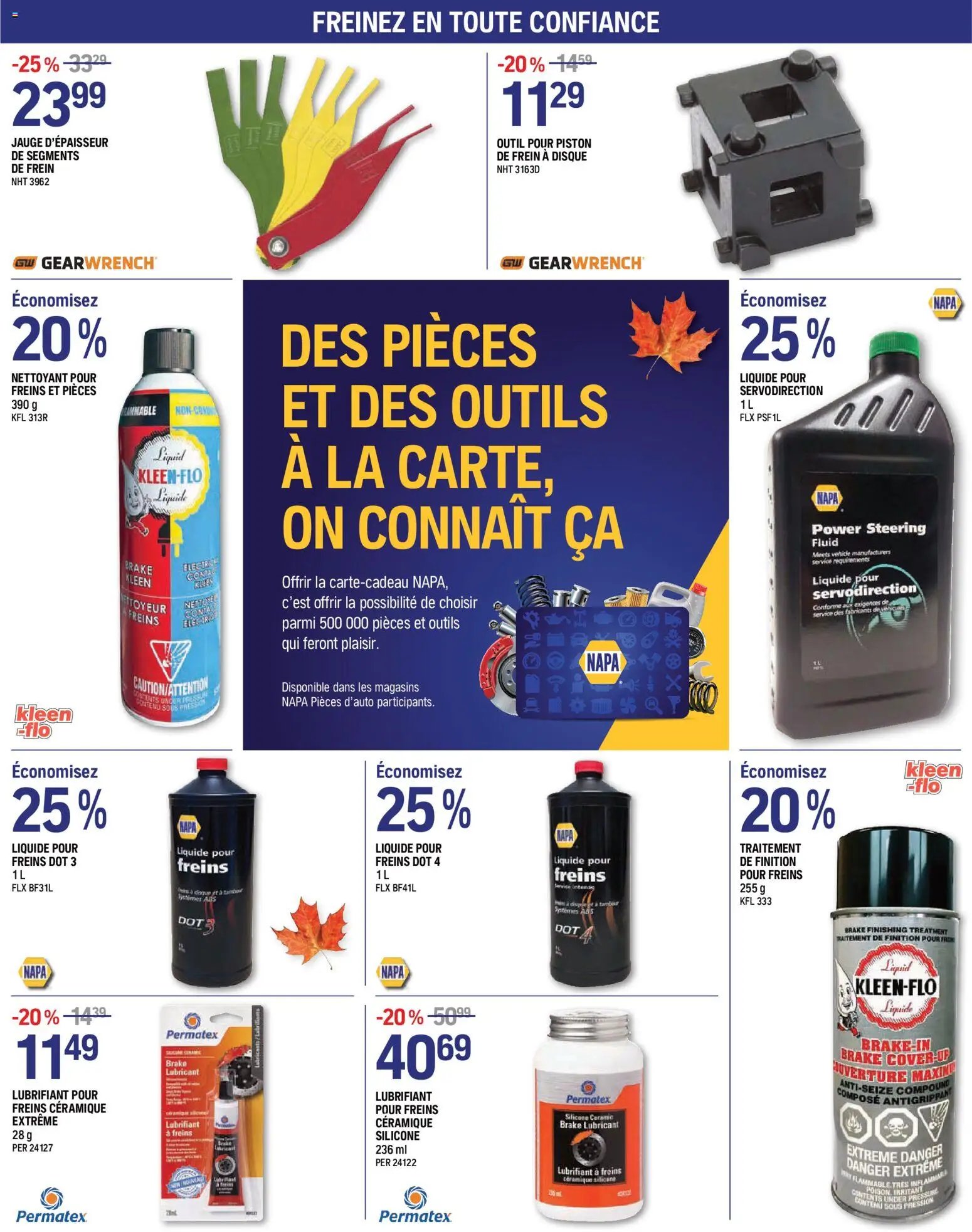 NAPA Auto Parts circulaire