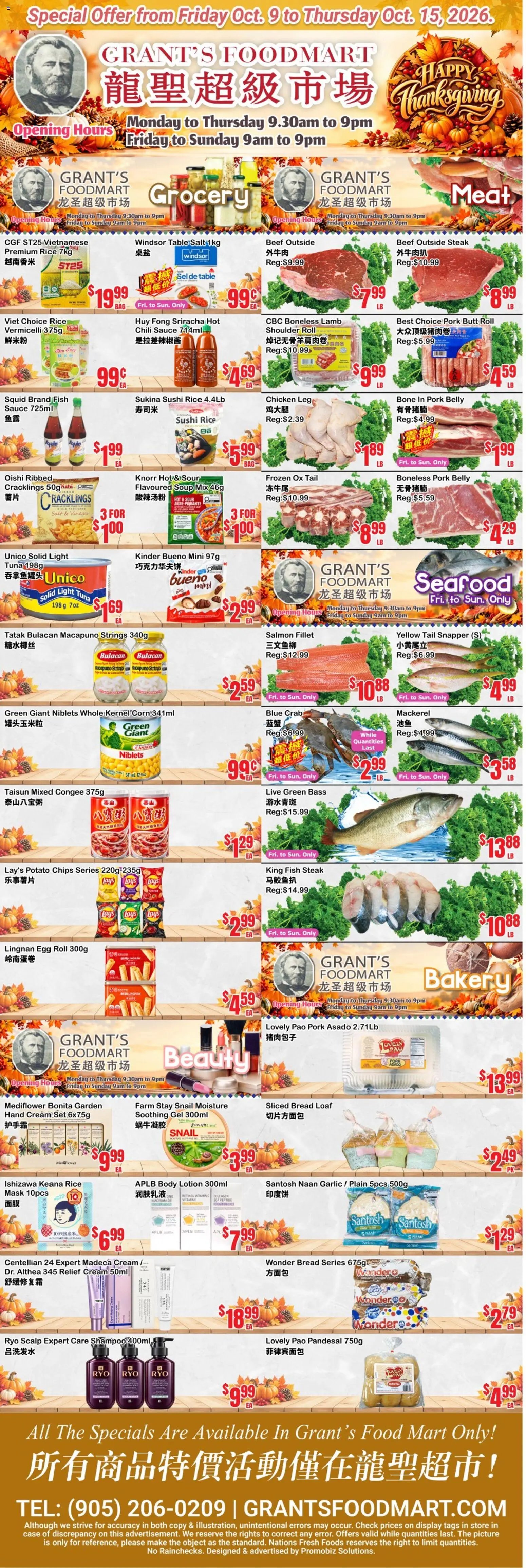 Oceans weekly flyer - Grant’s Foodmart