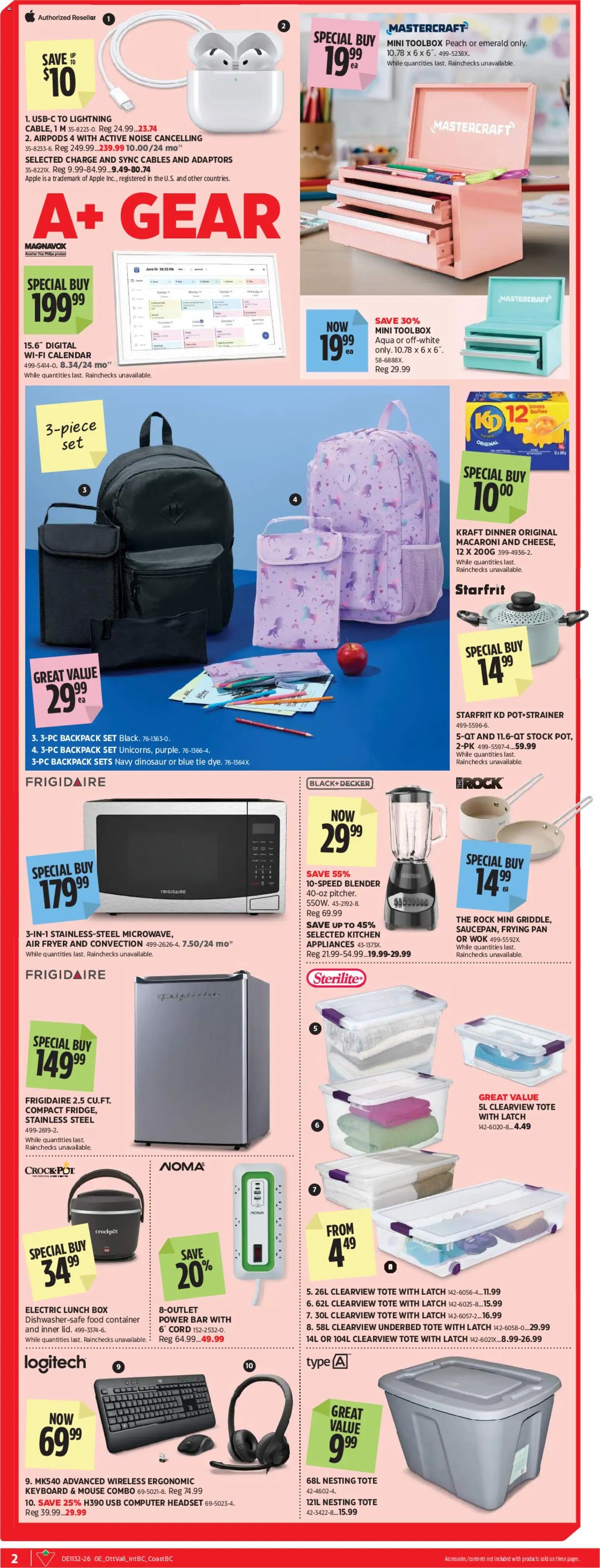 Canadian Tire flyer - Back To Class