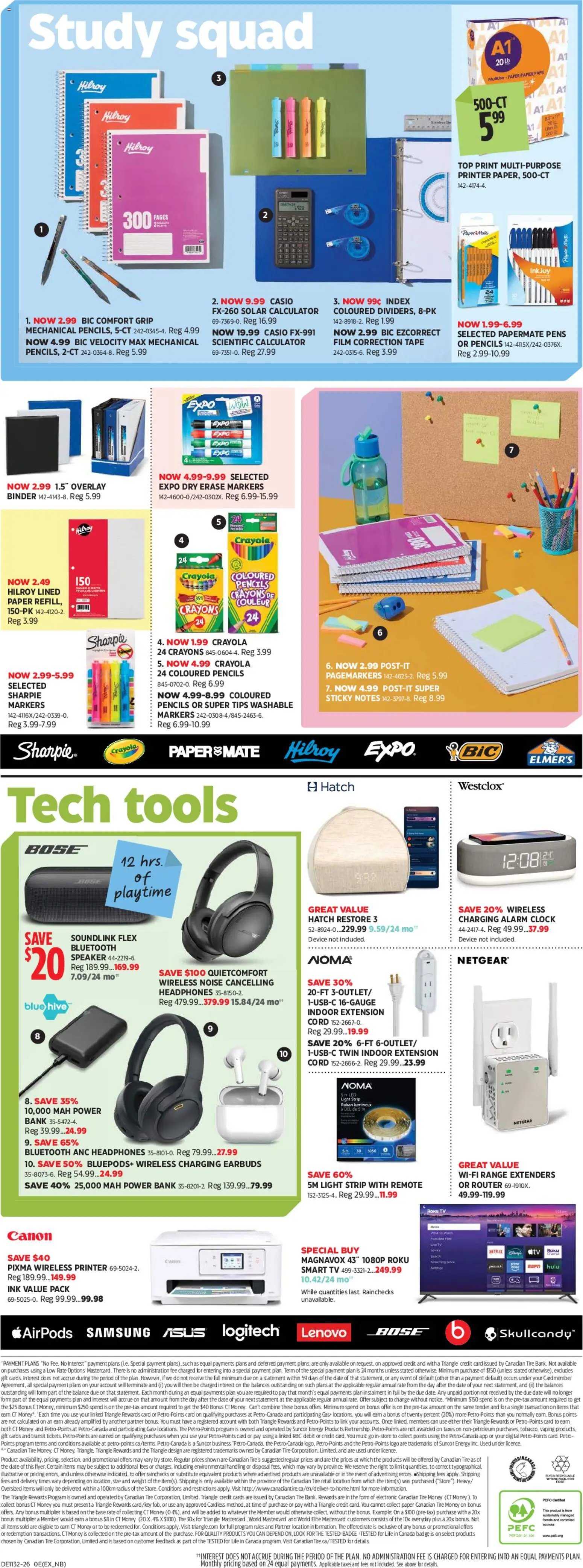 Canadian Tire flyer - Back To Class