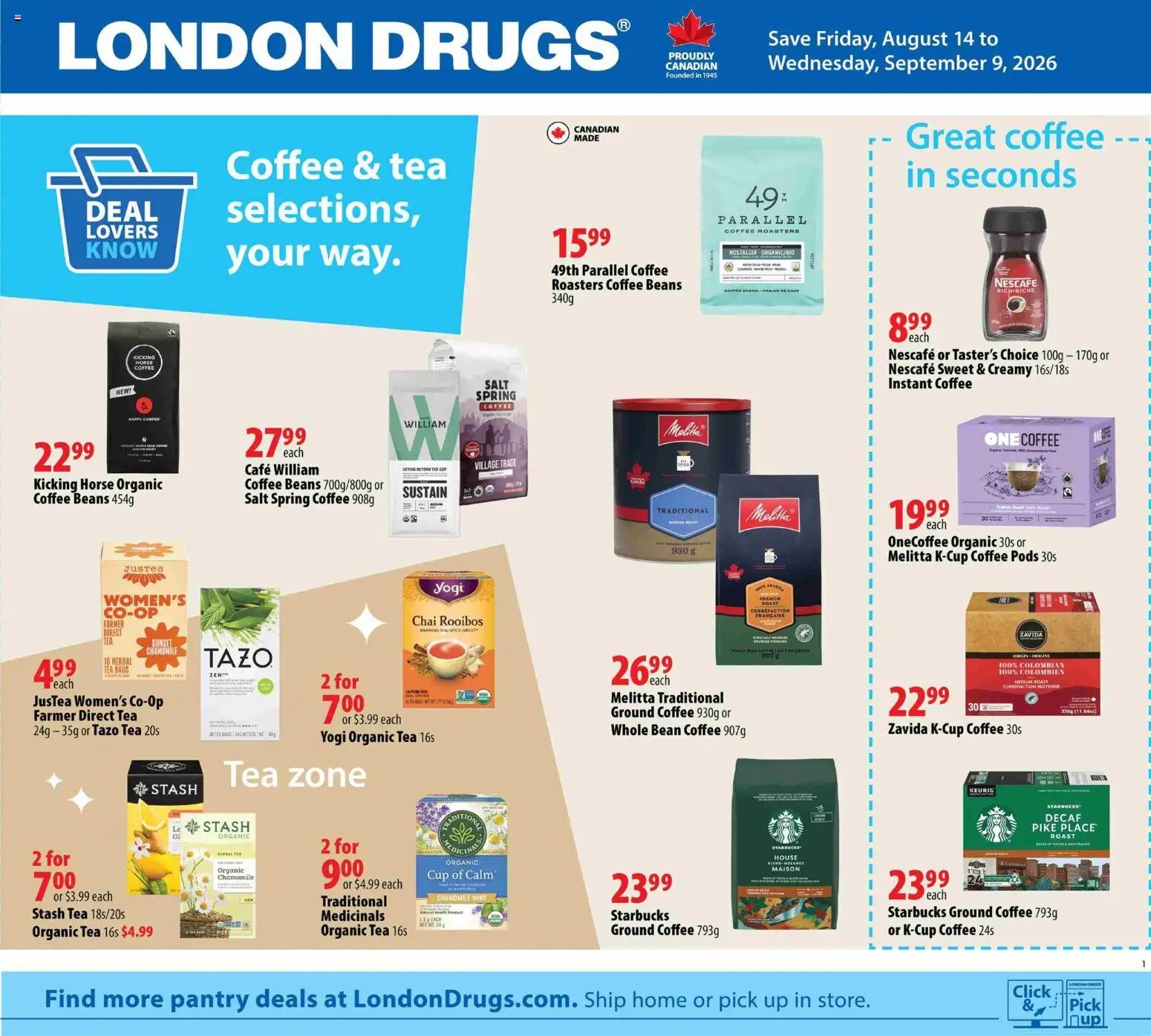 London Drugs flyer - Coffee & Tea