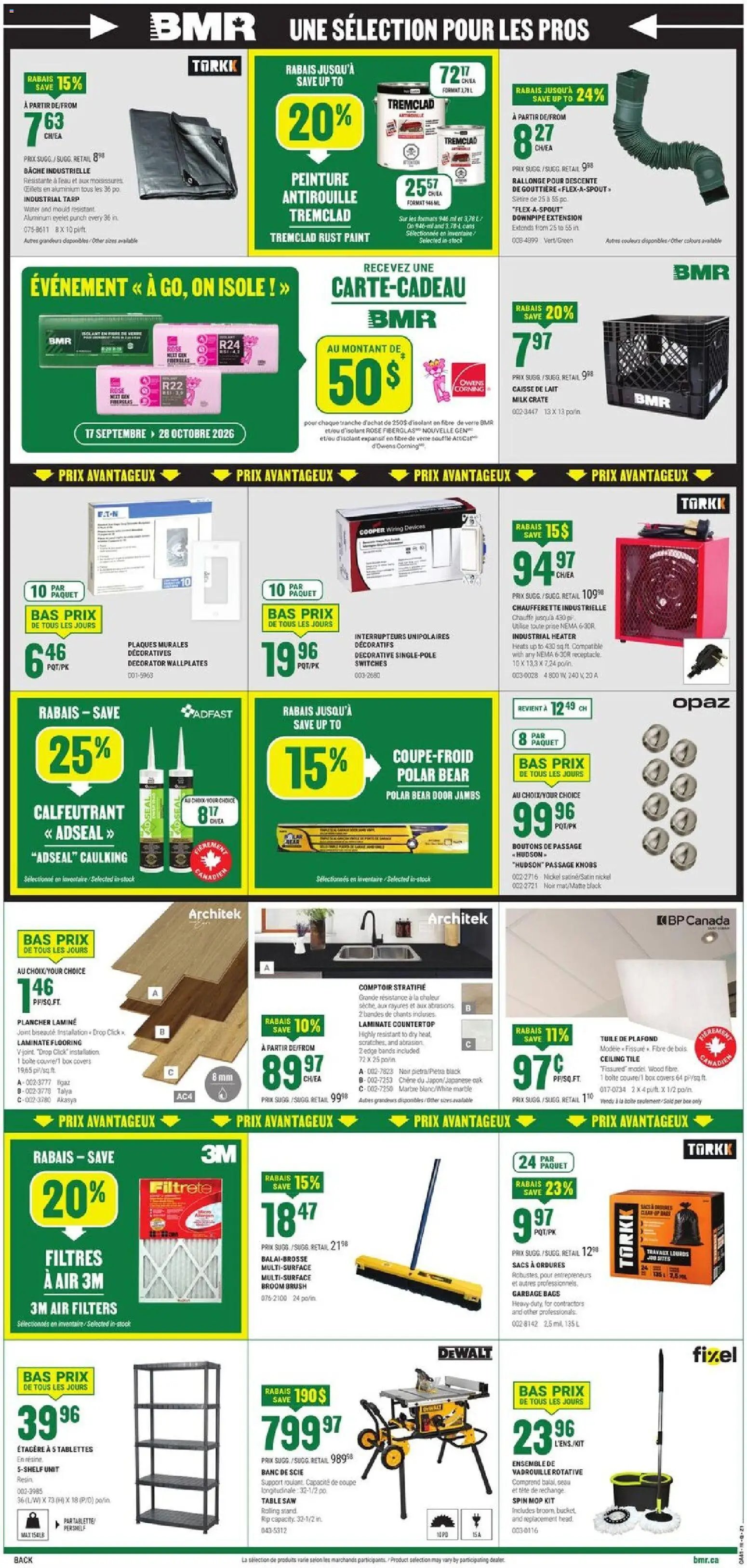 BMR weekly flyer / circulaire