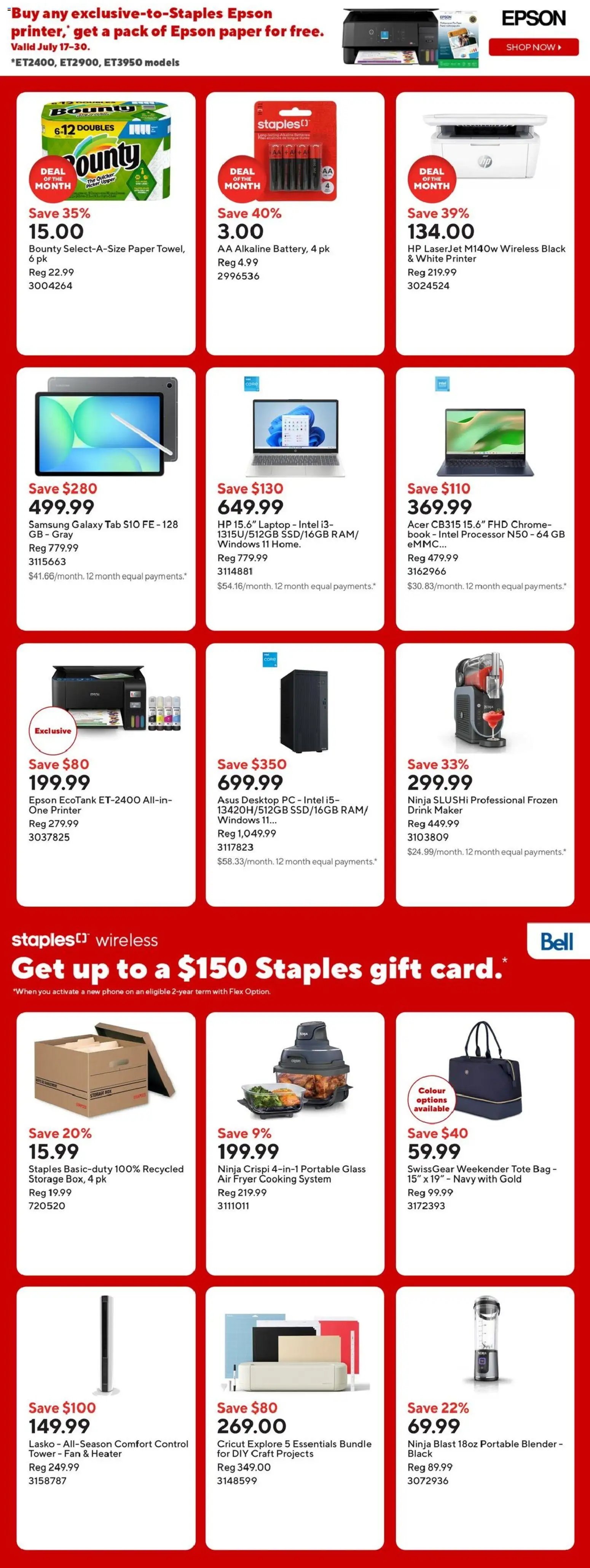 Staples weekly flyer / circulaire