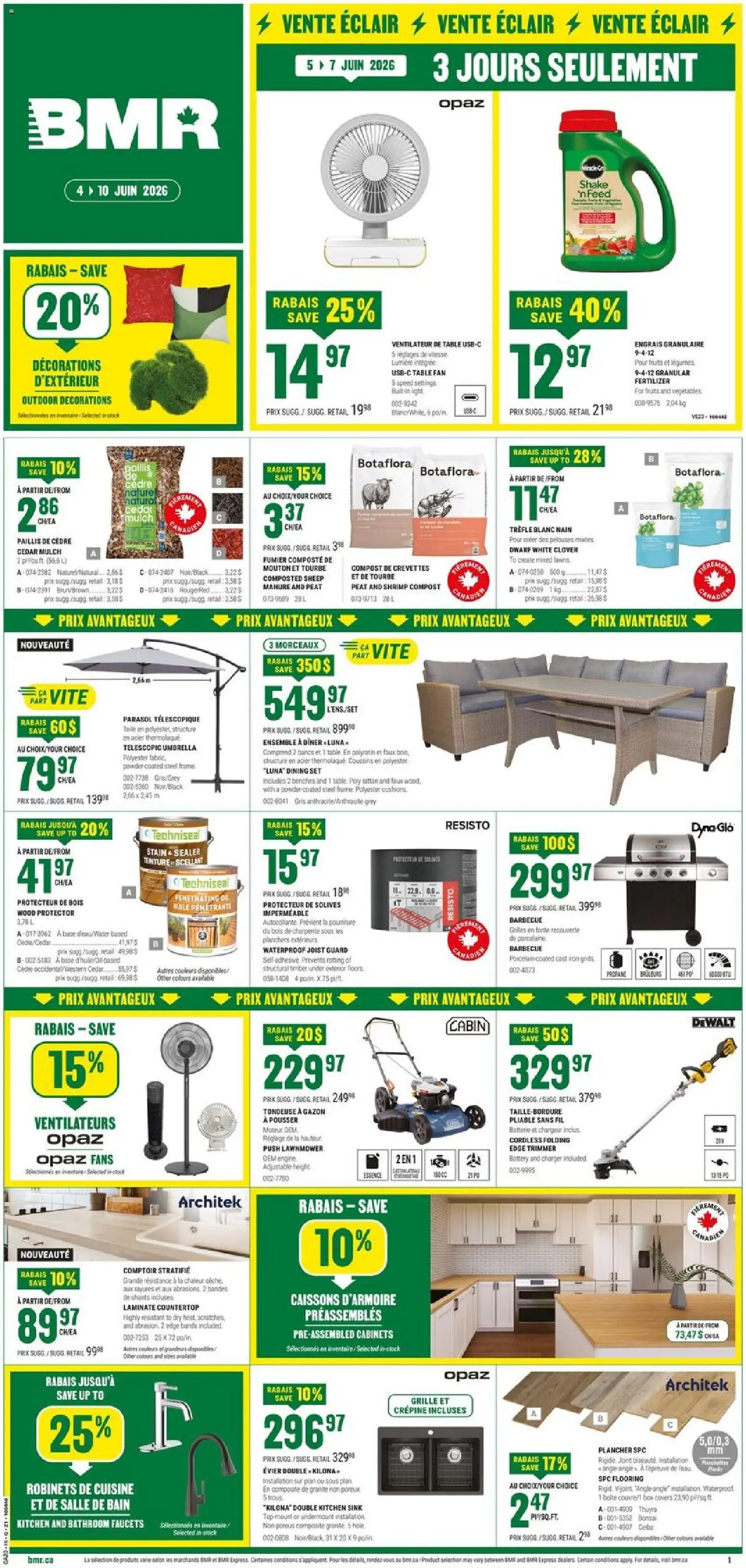 BMR weekly flyer / circulaire