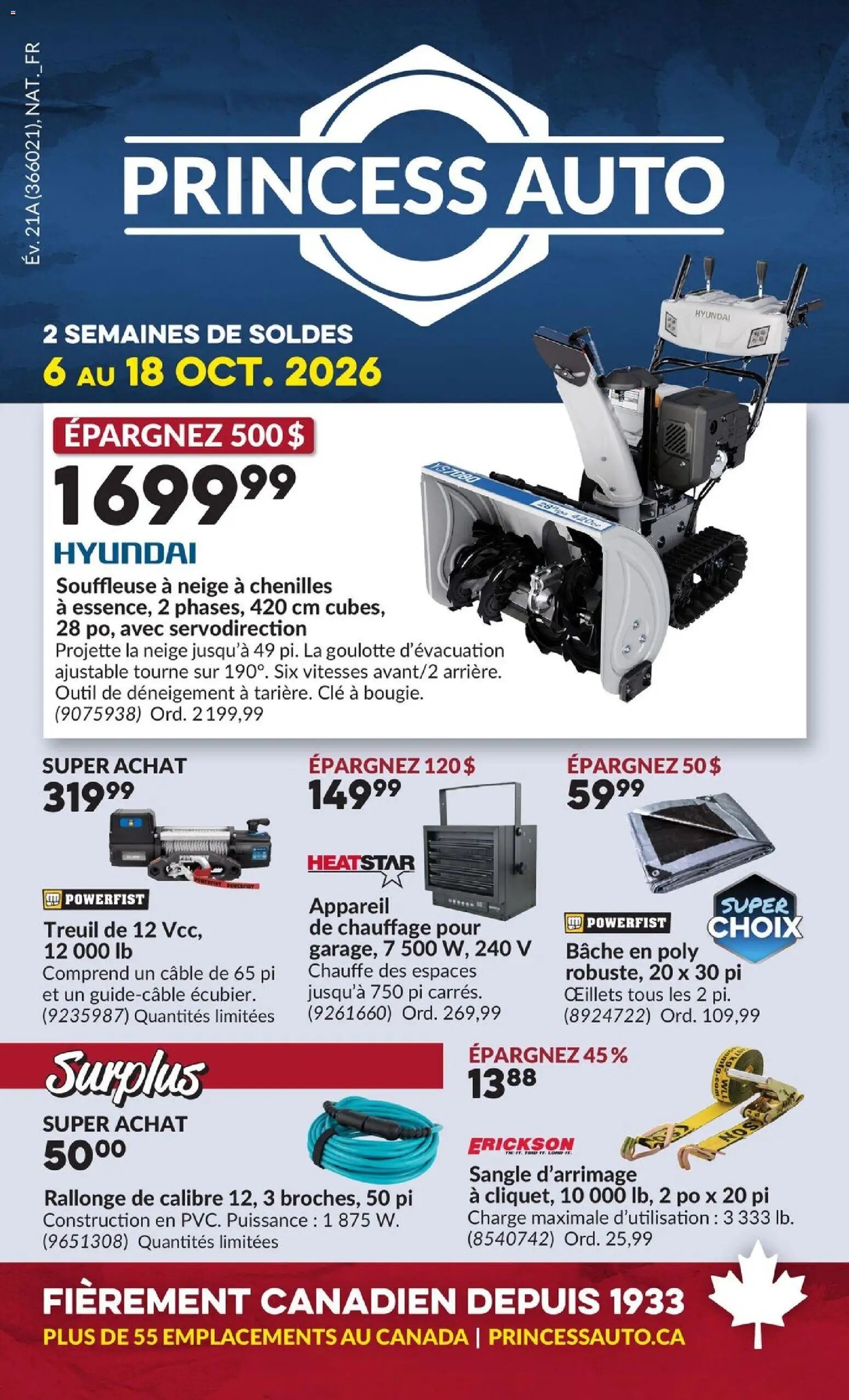 Princess Auto circulaire - 2 Semaines de Soldes !