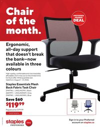 Staples flyer - Chair of the month
