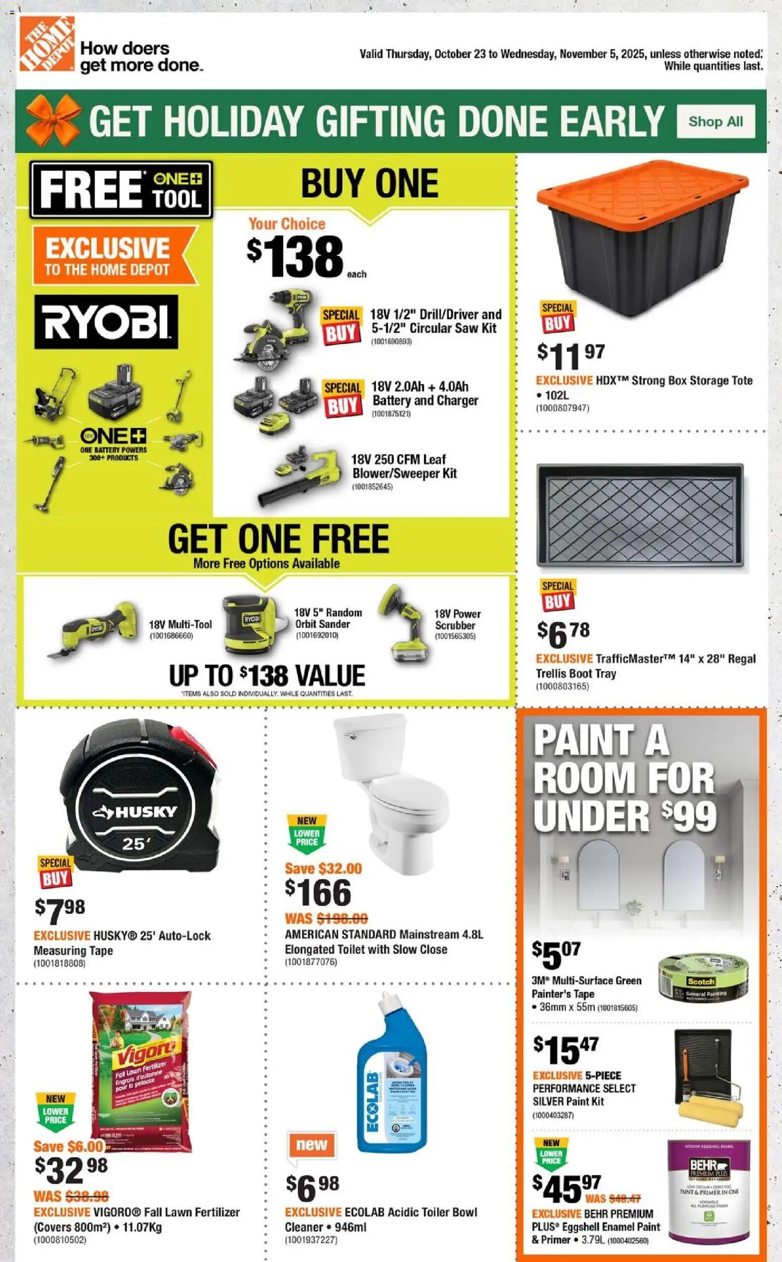 Home Depot weekly flyer / circulaire (2025-10-23 - 2025-11-05) | 1