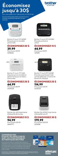 Staples circulaire - Économisez jusqu'à 30 $