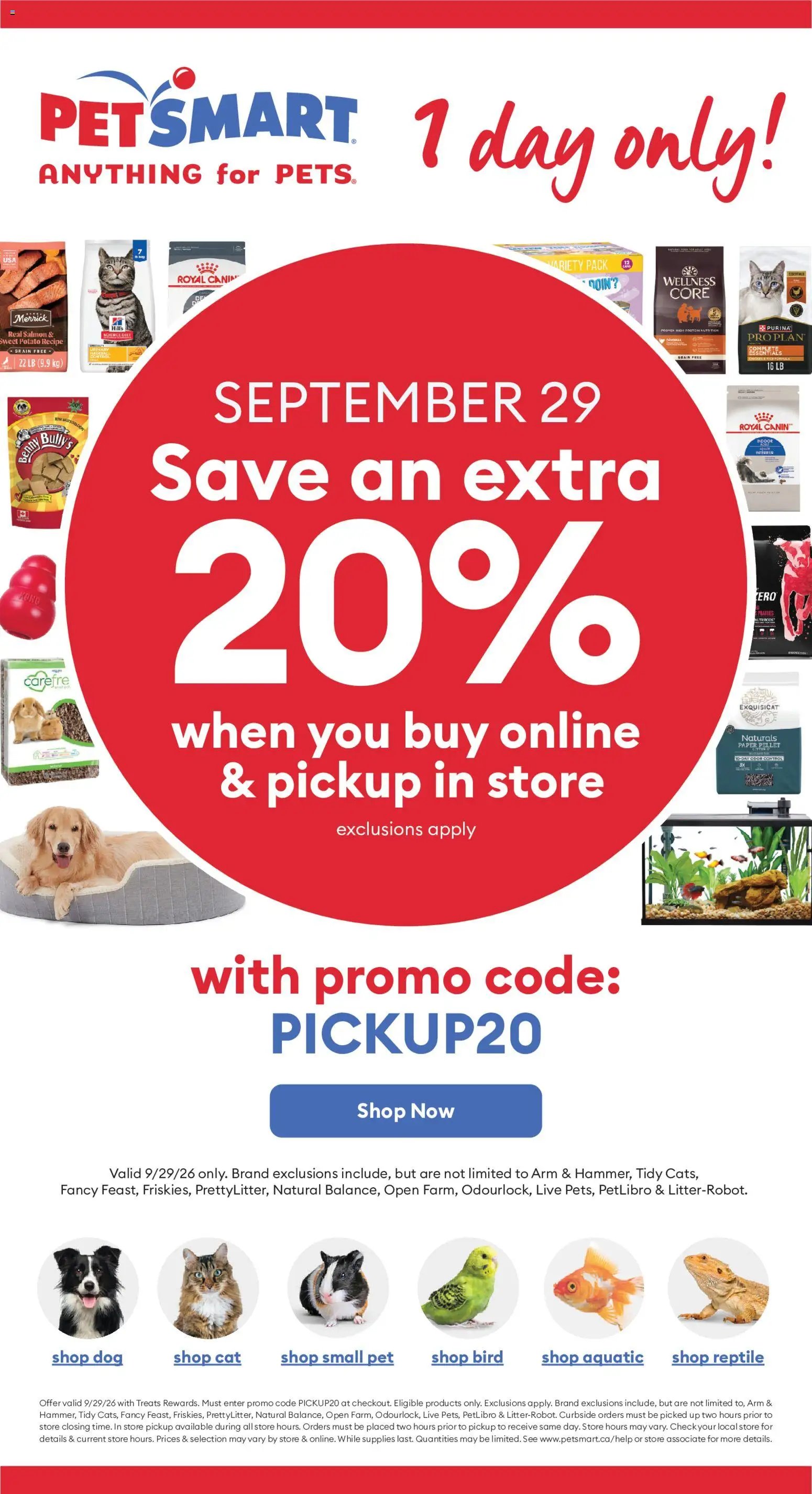 Petsmart flyer - 1 day only