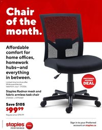 Staples flyer - Chair of the month