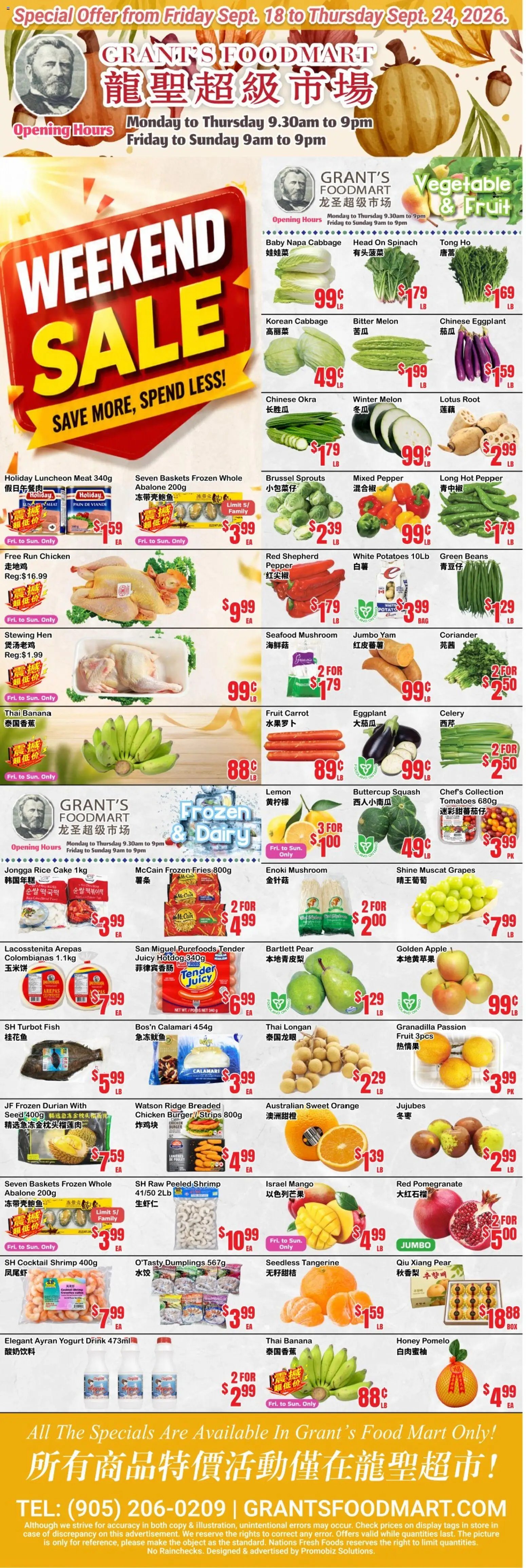 Oceans weekly flyer - Grant’s Foodmart