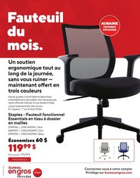 Staples circulaire - Fauteuil du mois