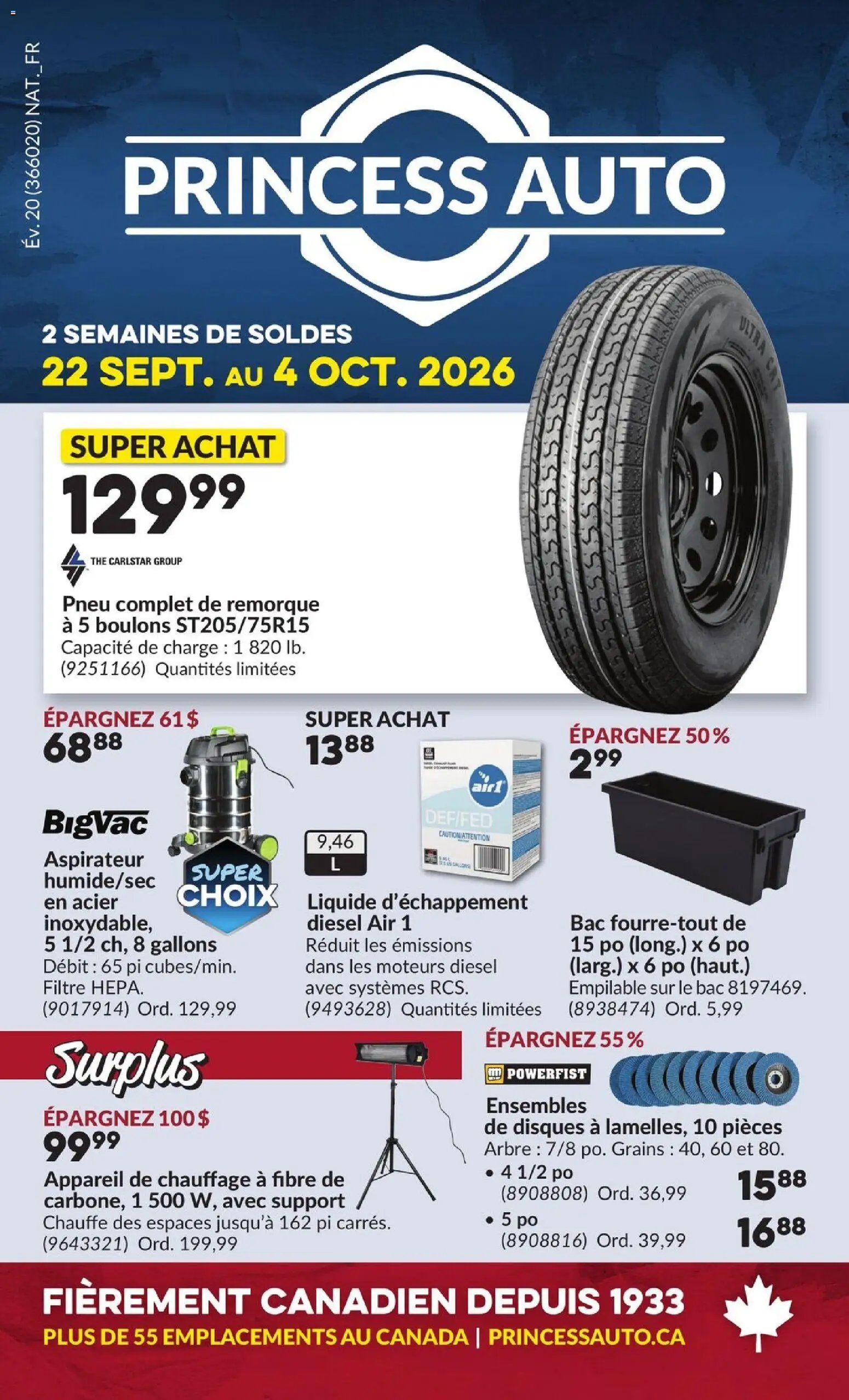 Princess Auto circulaire - 2 Semaines de Soldes !