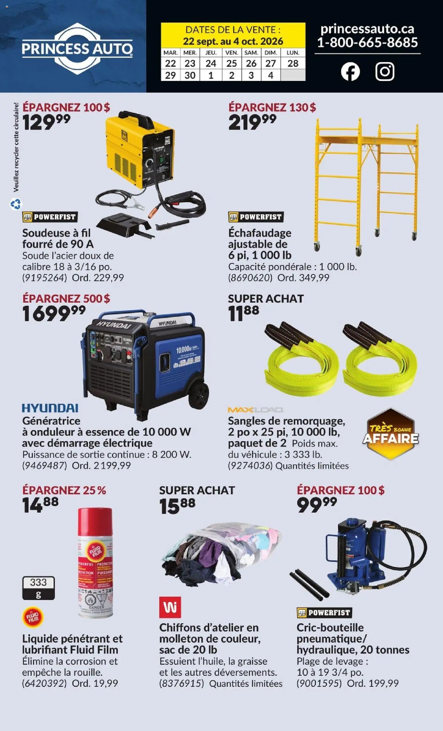 Princess Auto circulaire - 2 Semaines de Soldes !