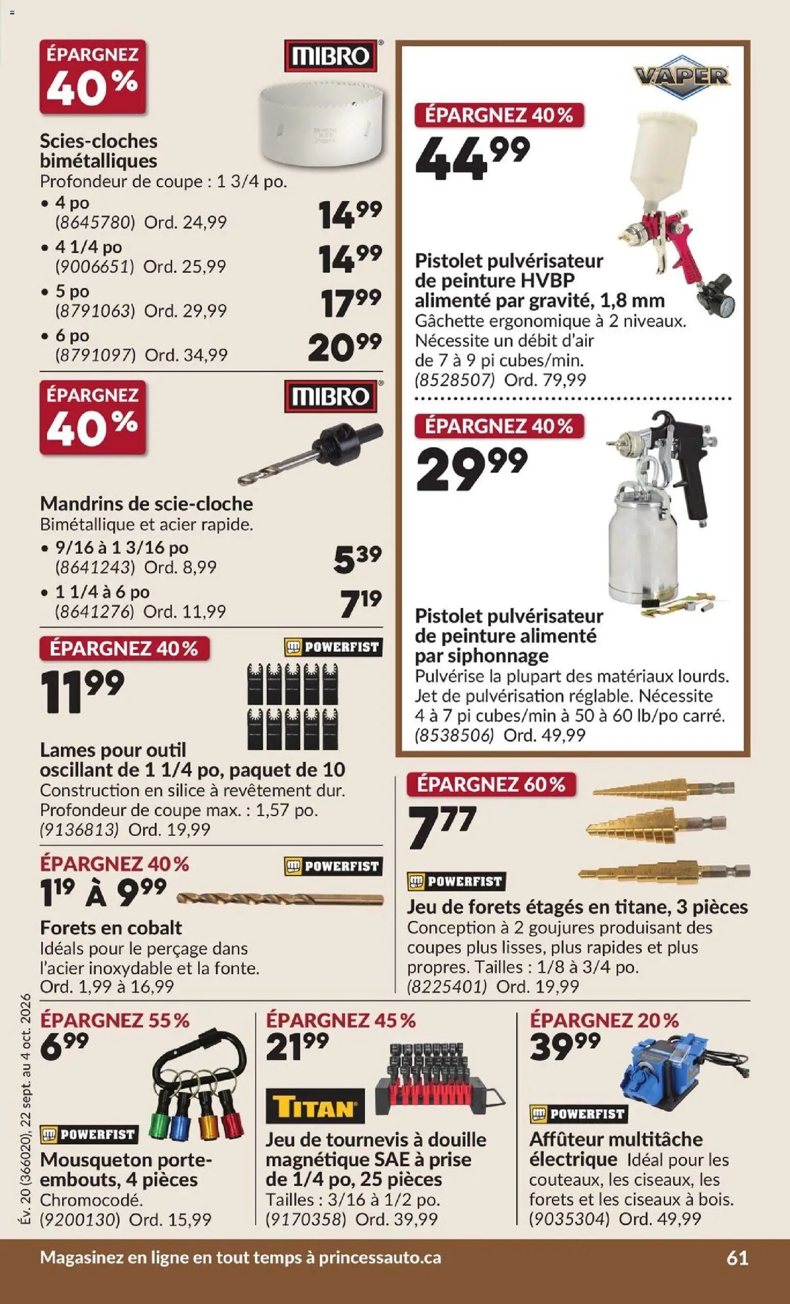 Princess Auto circulaire - 2 Semaines de Soldes !