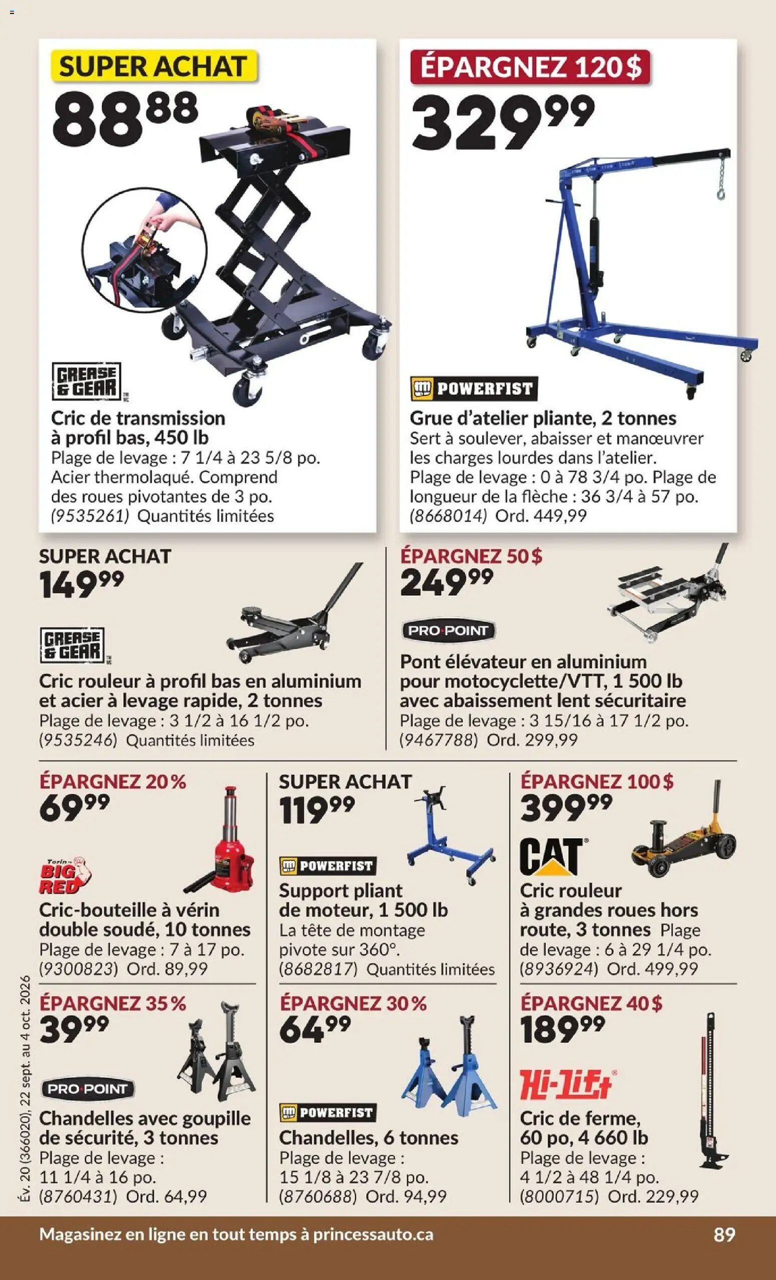 Princess Auto circulaire - 2 Semaines de Soldes !