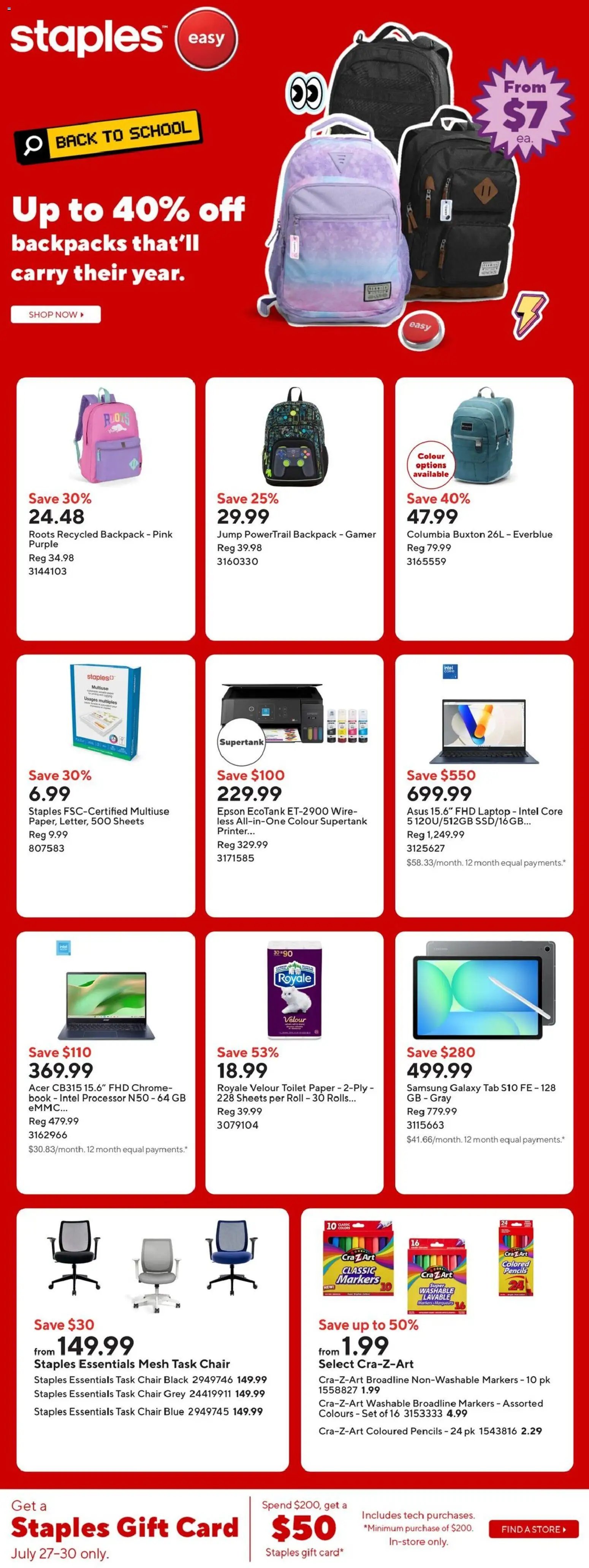 Staples weekly flyer / circulaire