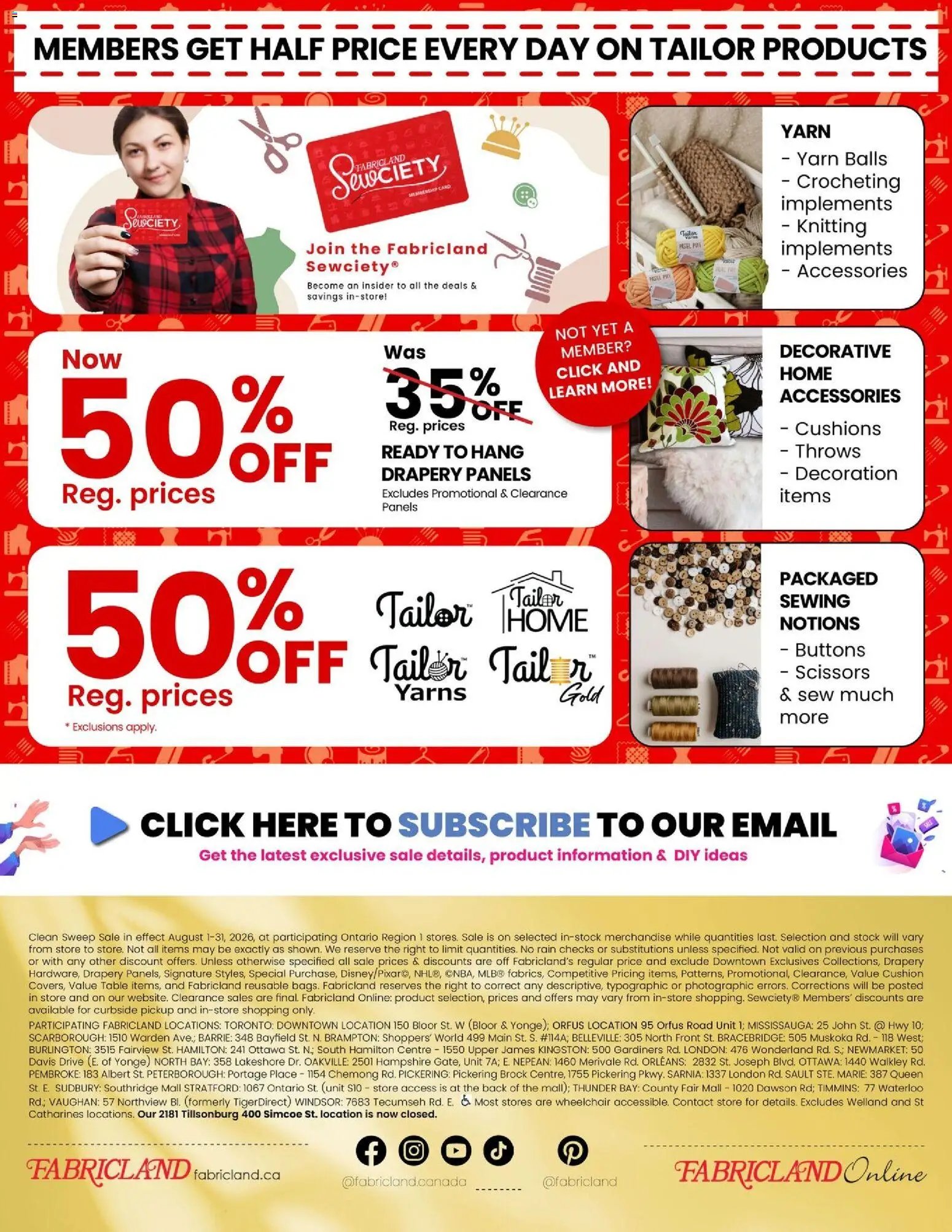 Fabricland weekly flyer / circulaire