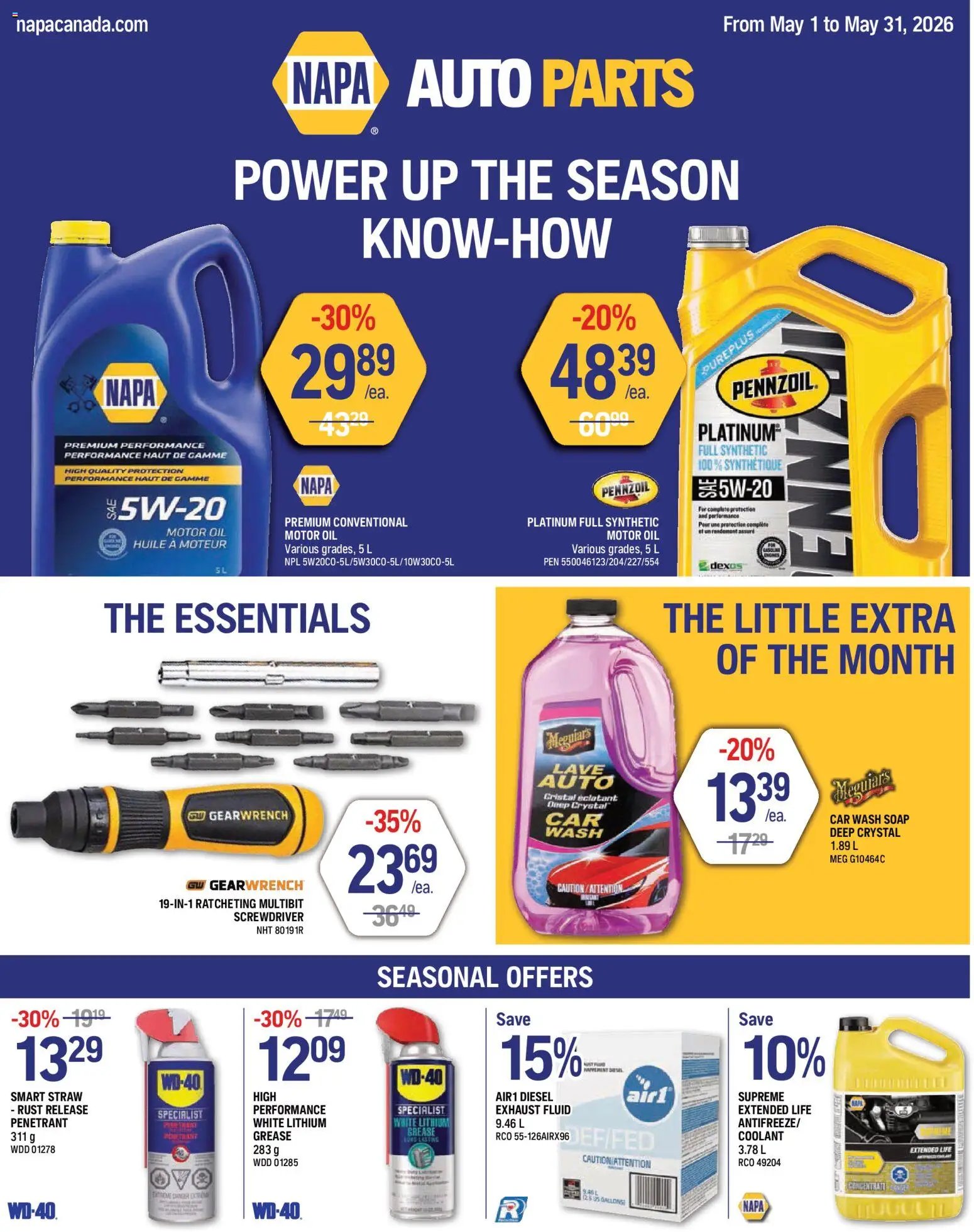 NAPA Auto Parts weekly flyer (2026-05-01 - 2026-05-31) | 1
