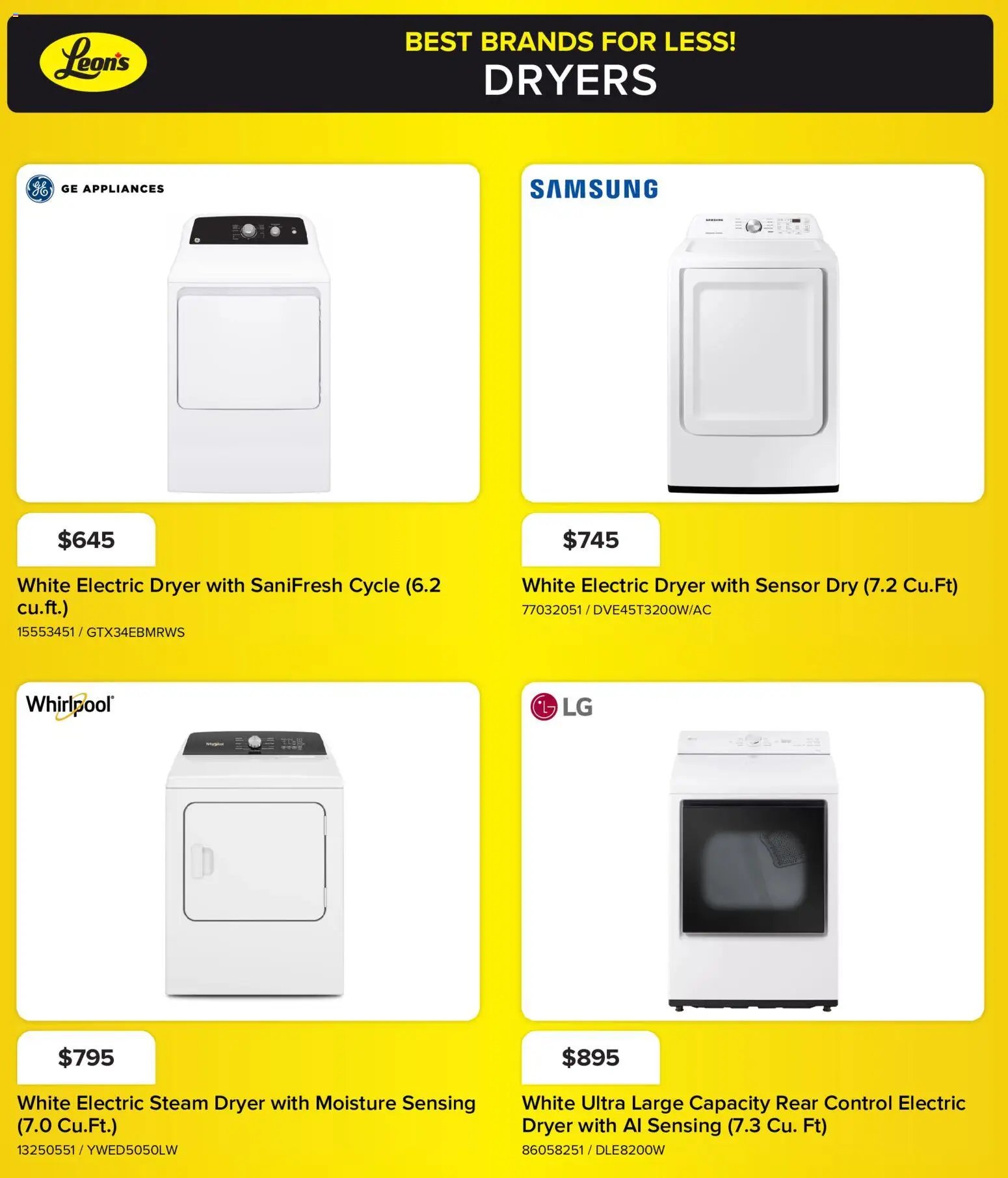 Leon's flyer - BBFL Appliances
