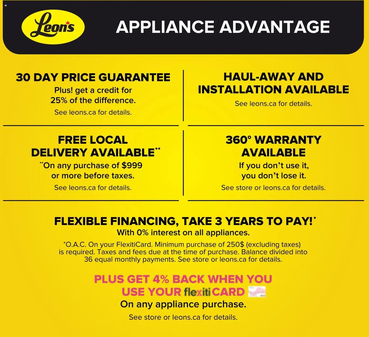 Leon's flyer - BBFL Appliances
