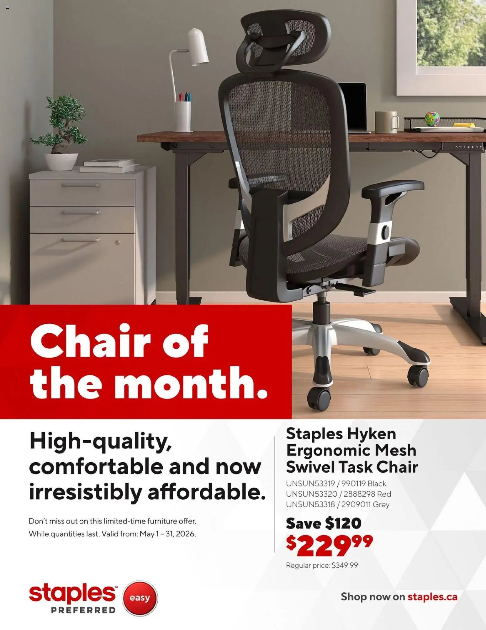 Staples flyer - Chair of the month (2026-05-04 - 2026-05-31) | 1
