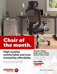 Staples flyer - Chair of the month (2026-05-04 - 2026-05-31)