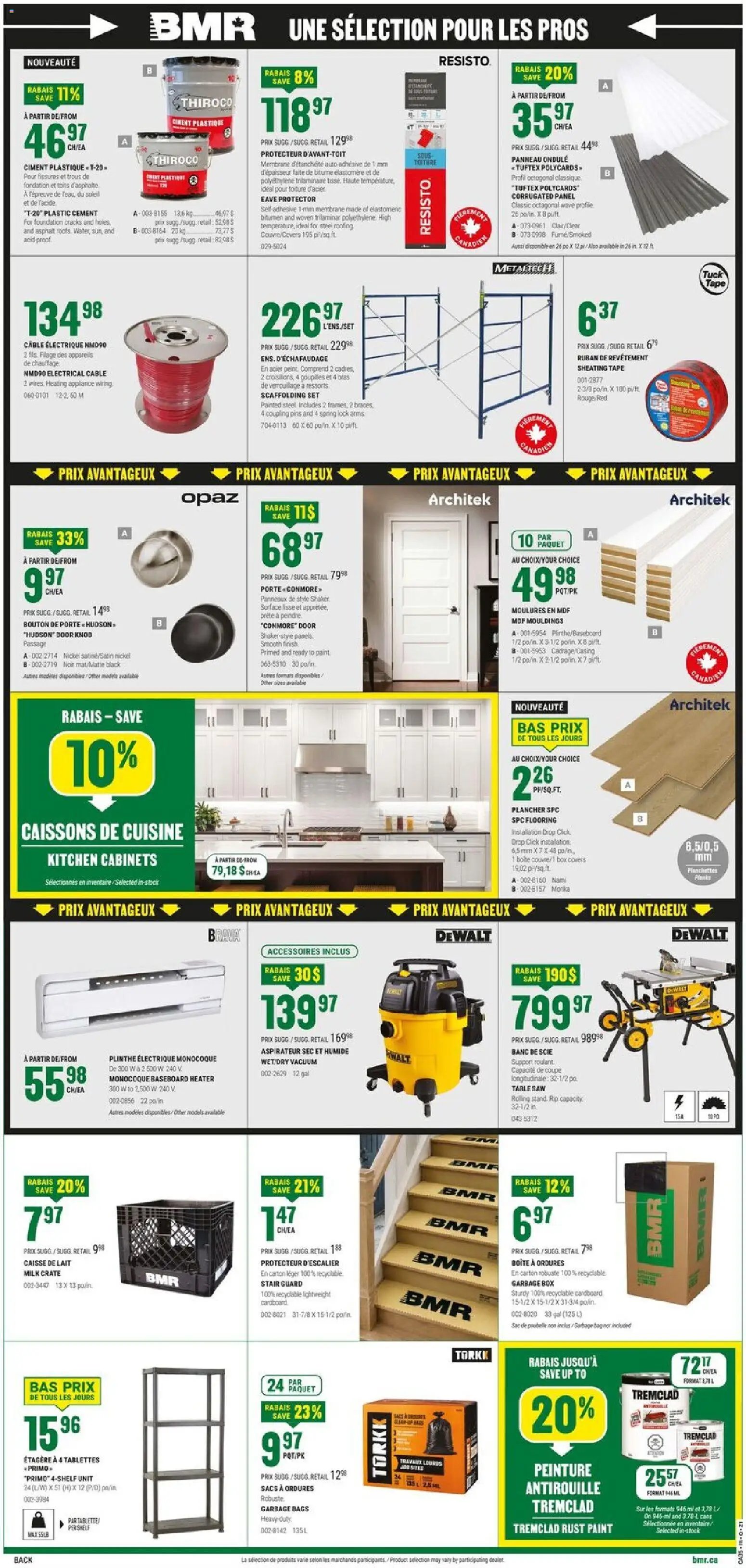 BMR weekly flyer / circulaire