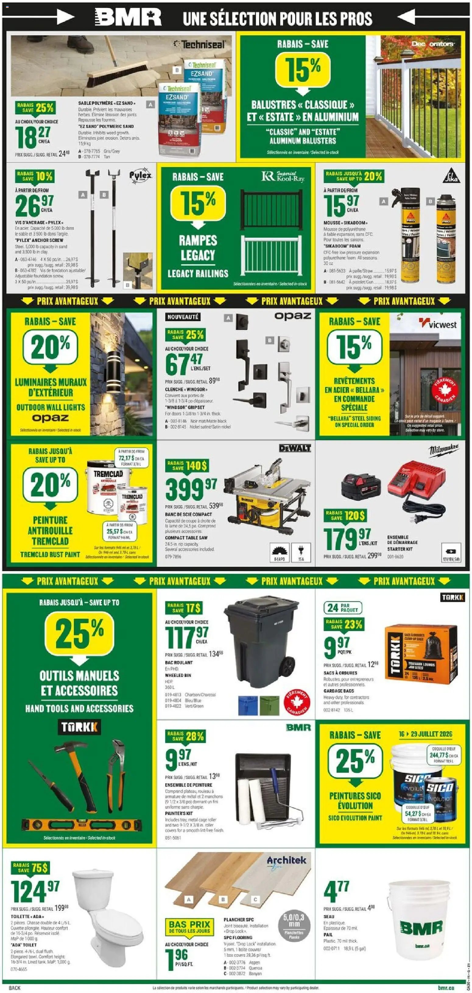 BMR weekly flyer / circulaire