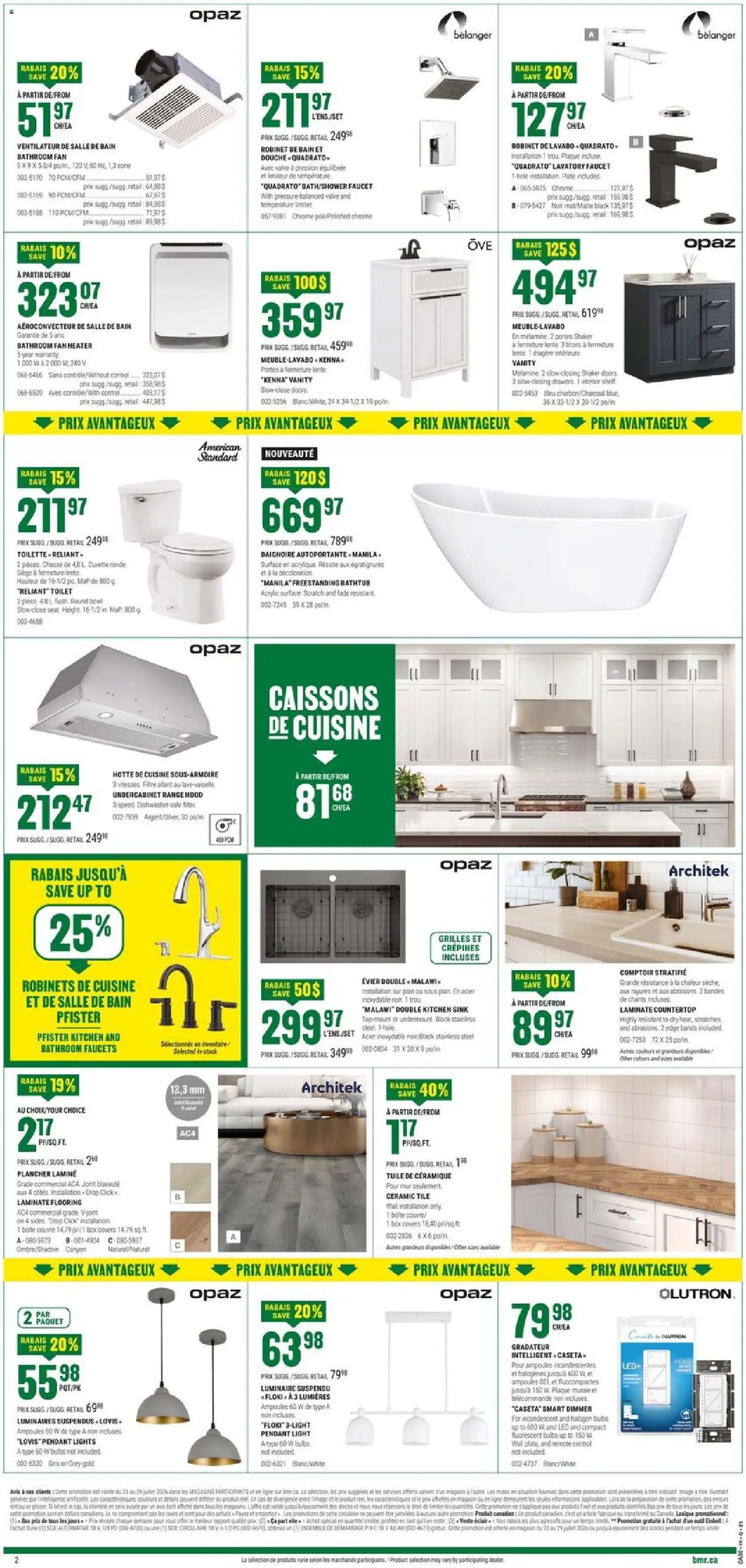 BMR weekly flyer / circulaire