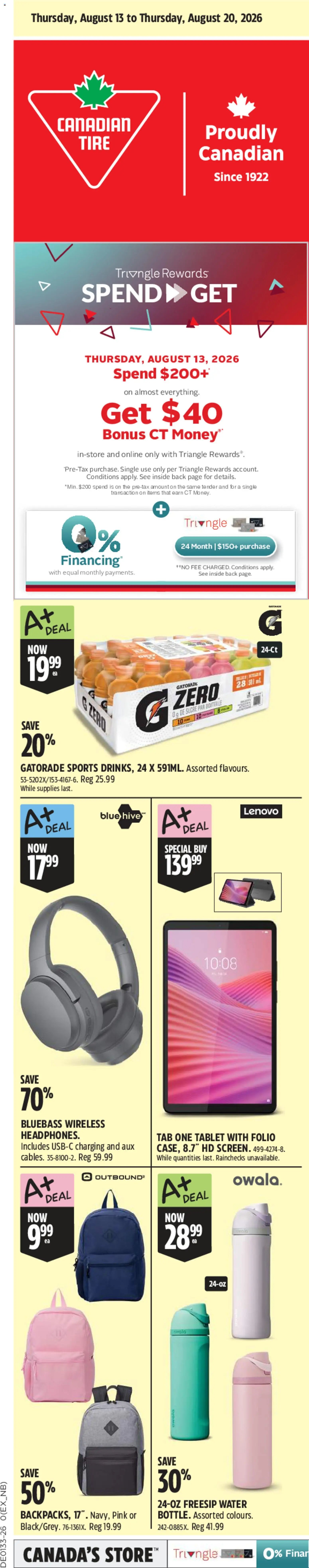 Canadian Tire flyer - Back To Class Big Red