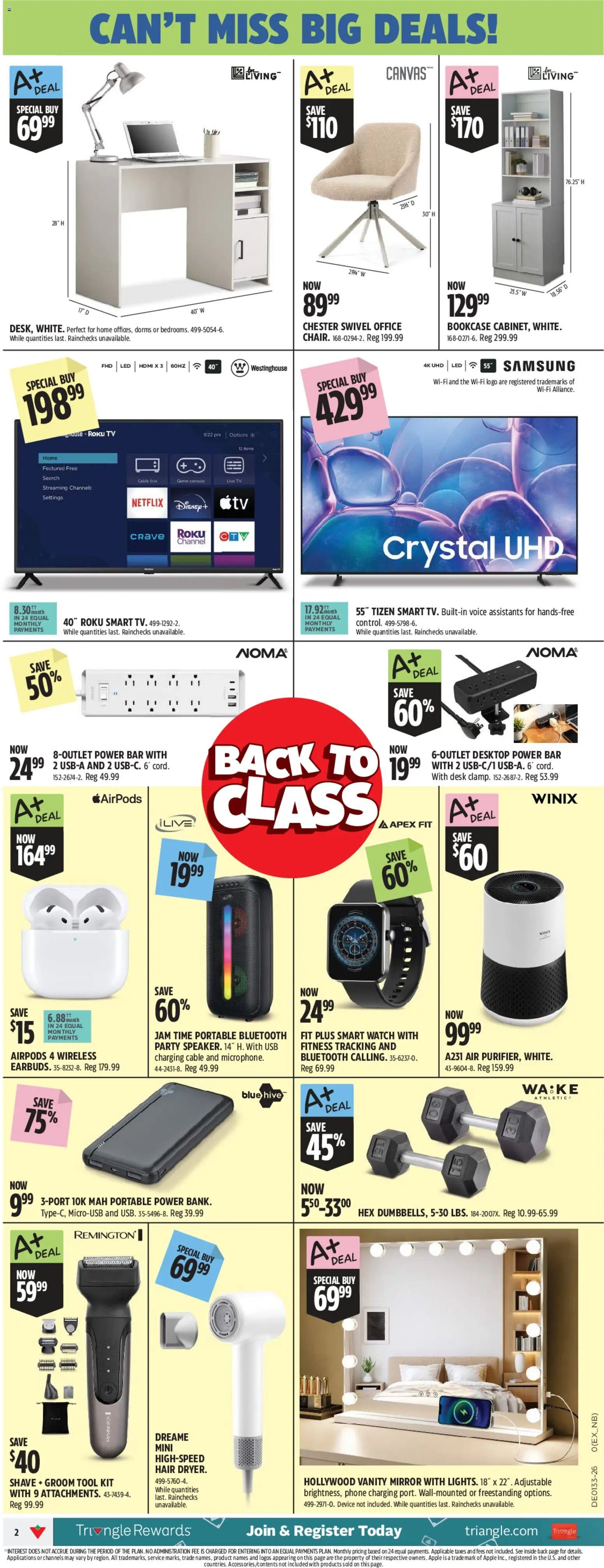 Canadian Tire flyer - Back To Class Big Red