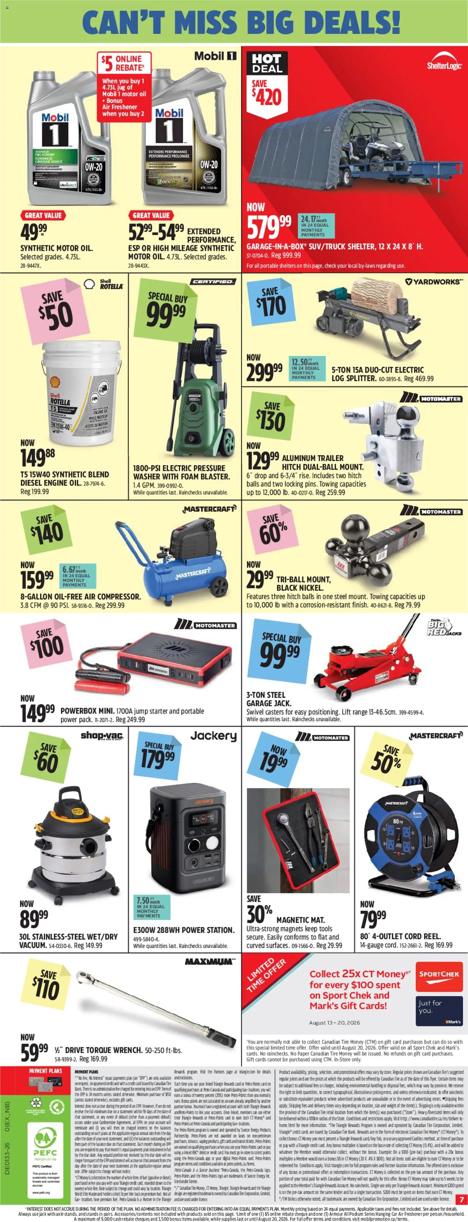 Canadian Tire flyer - Back To Class Big Red
