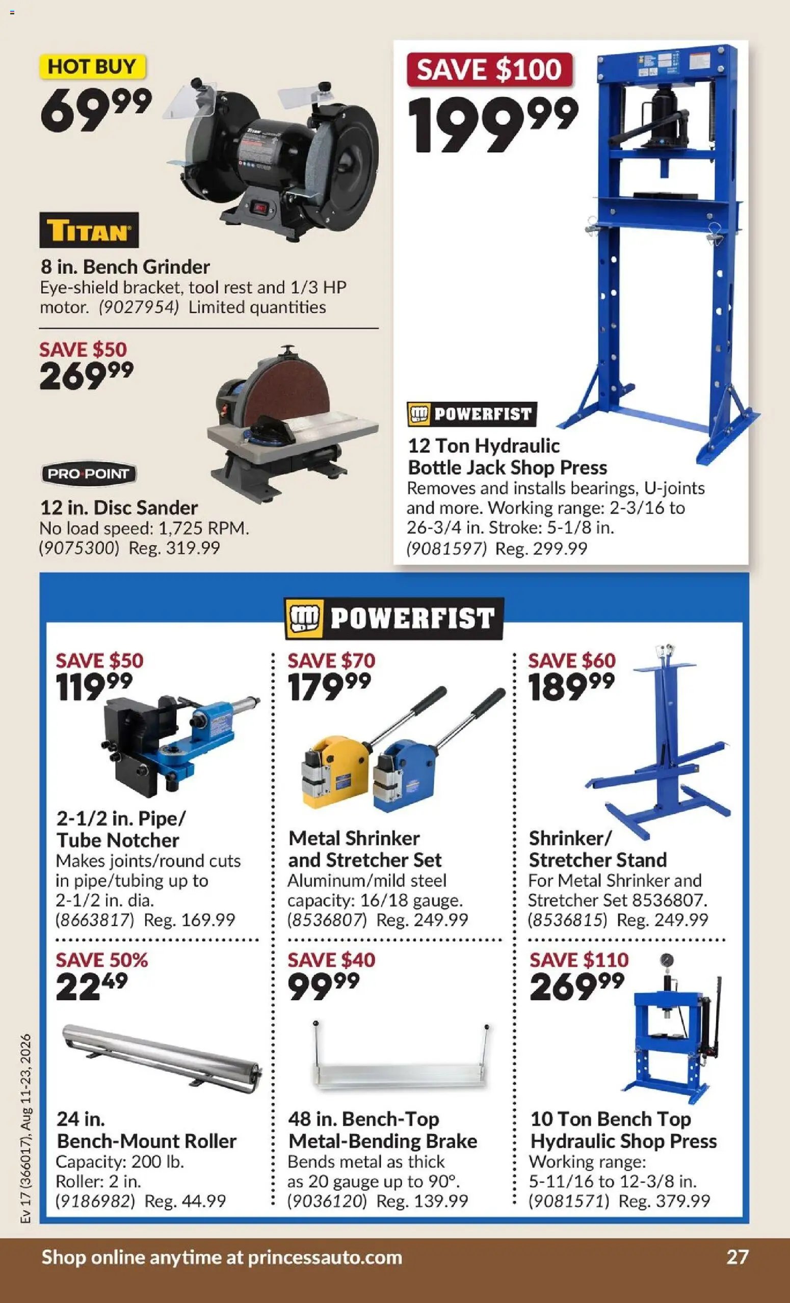 Princess Auto flyer - 2 Week Sale!