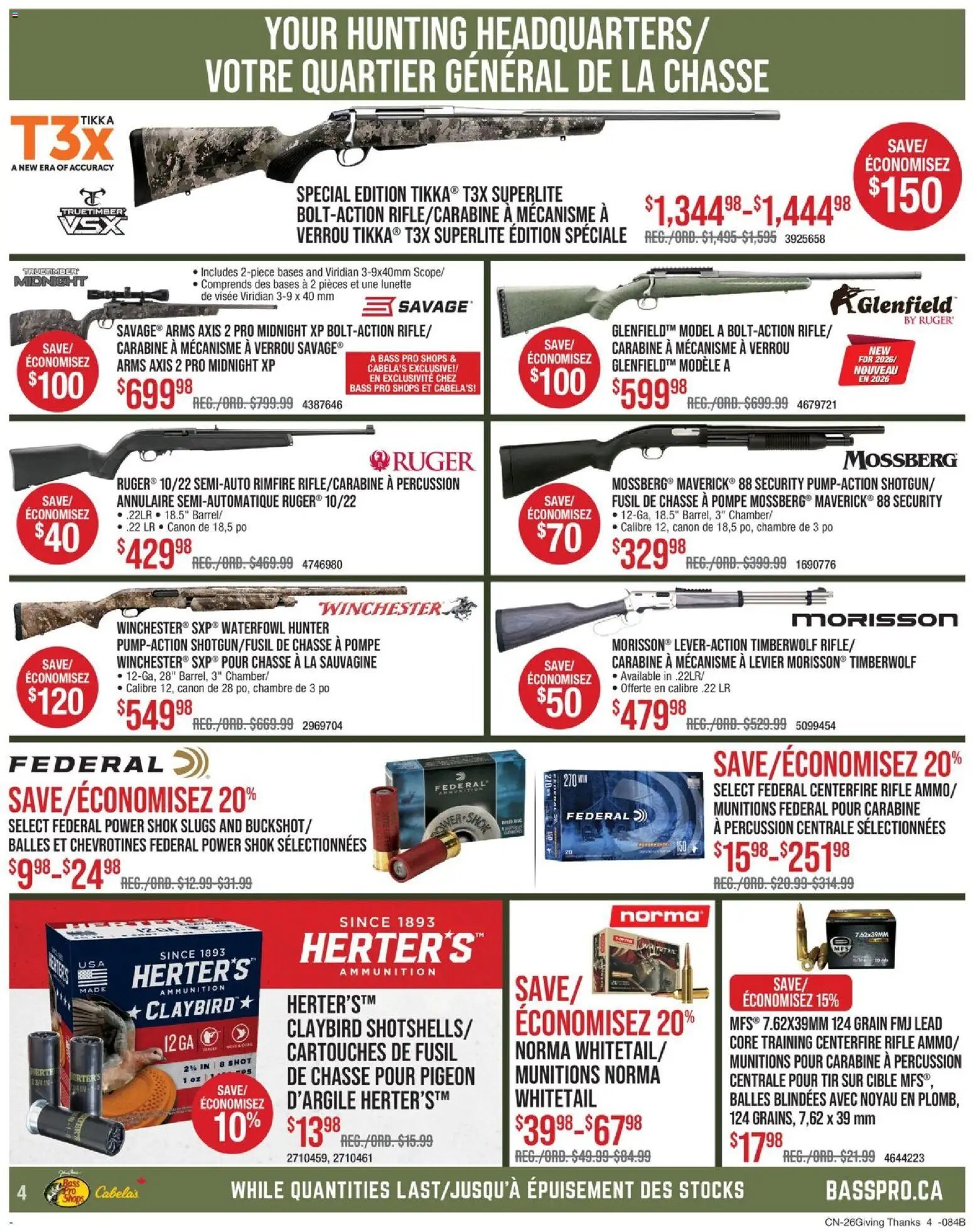 Cabelas weekly flyer / circulaire
