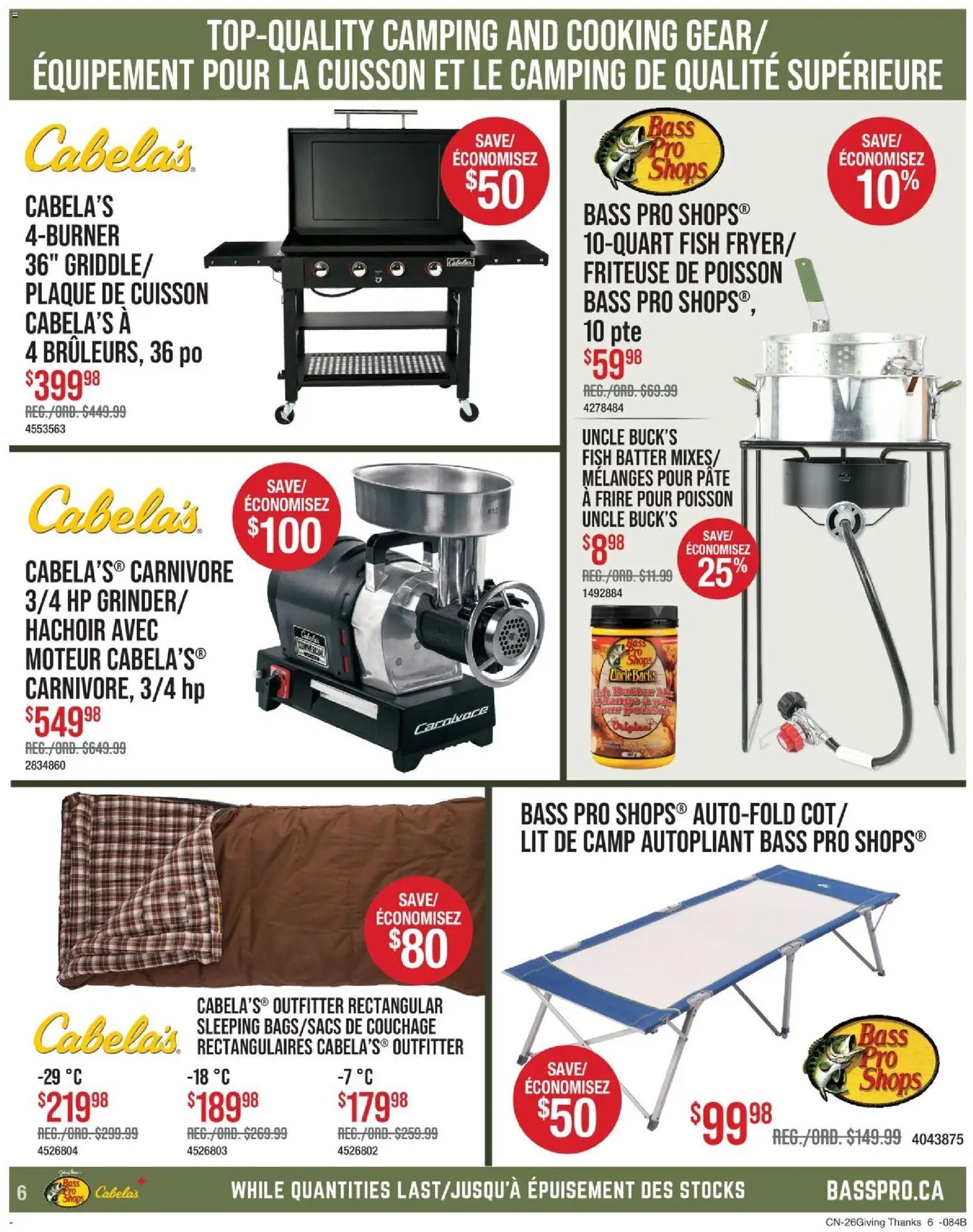 Cabelas weekly flyer / circulaire