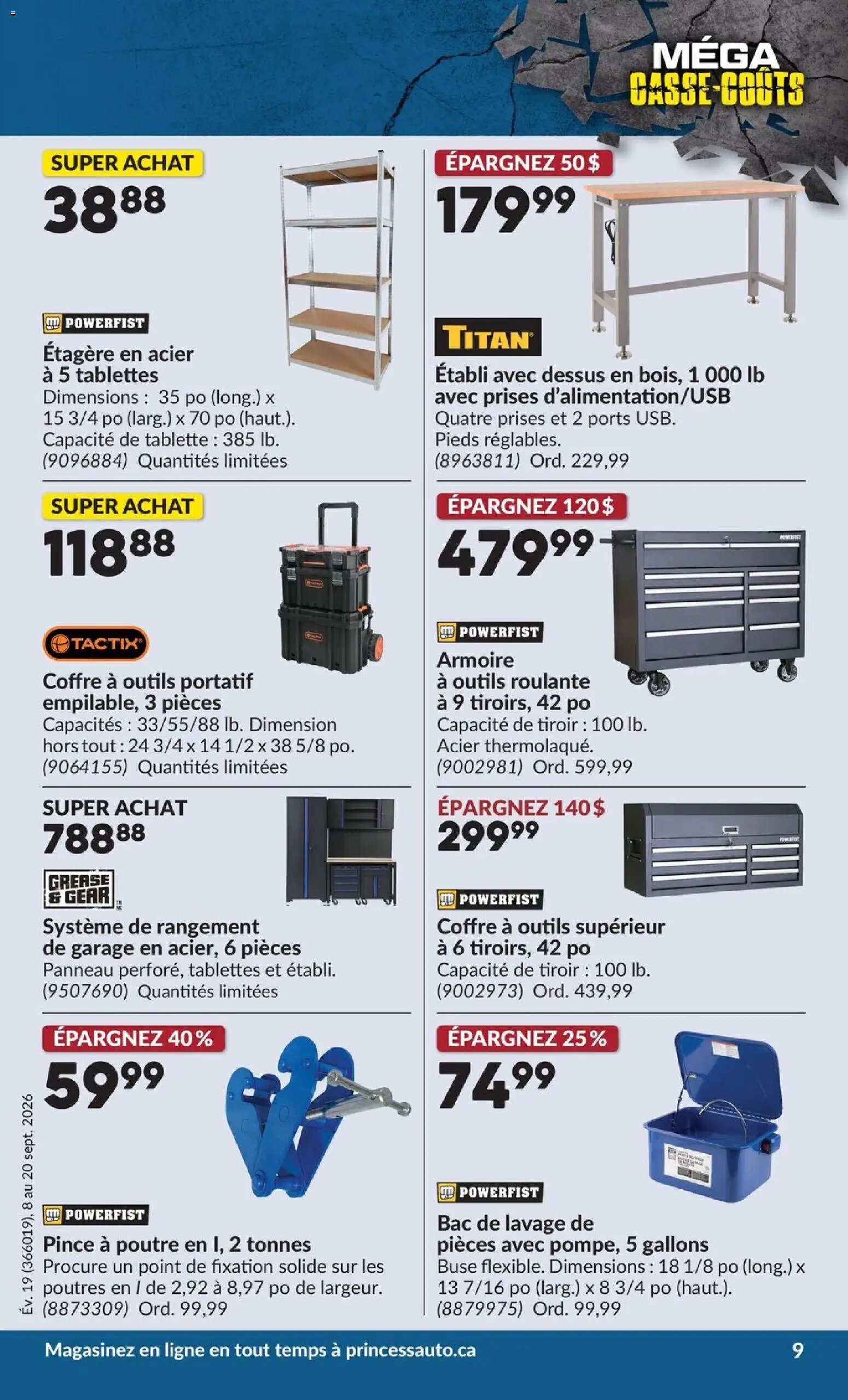 Princess Auto circulaire - 2 Semaines de Soldes !