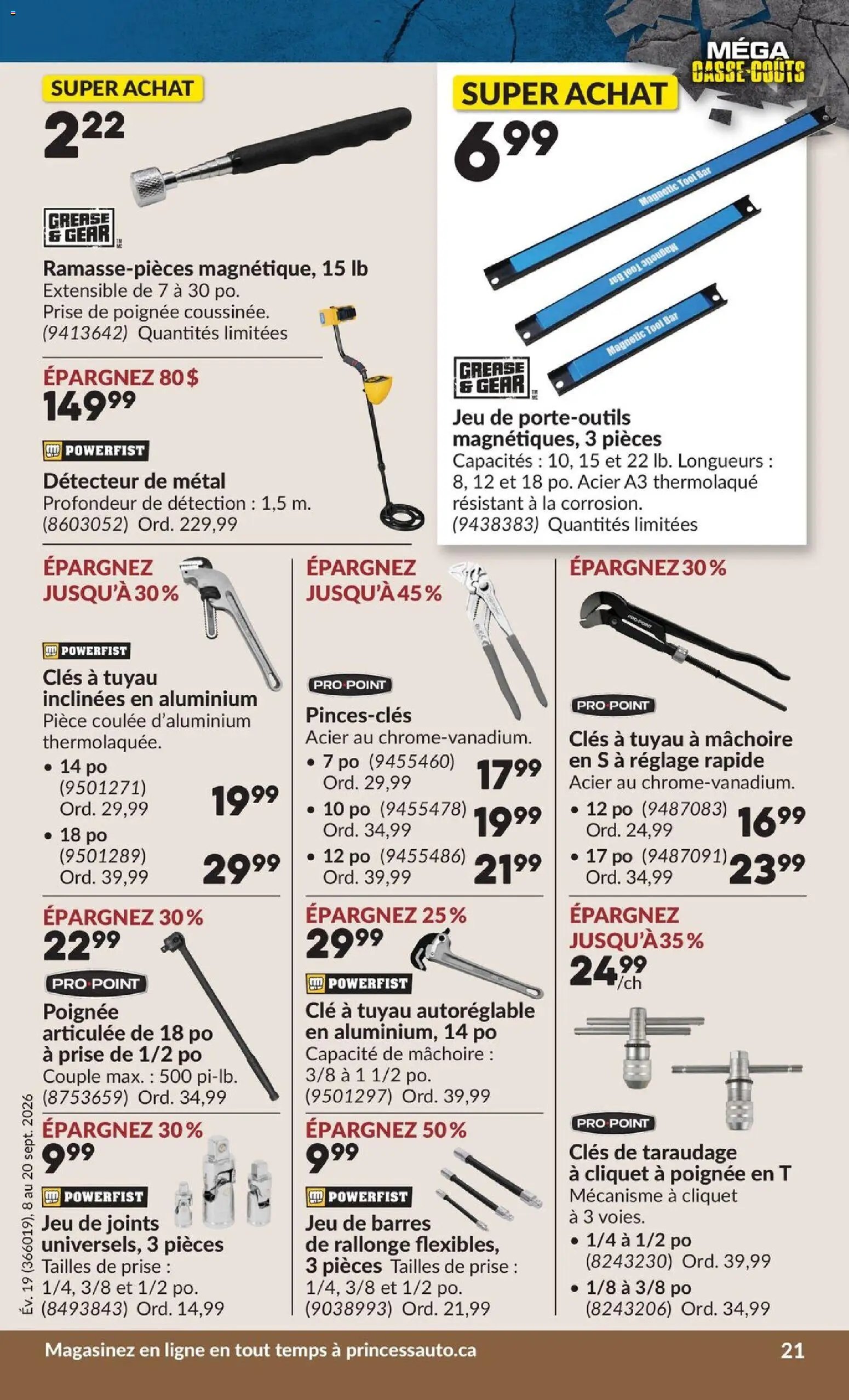 Princess Auto circulaire - 2 Semaines de Soldes !
