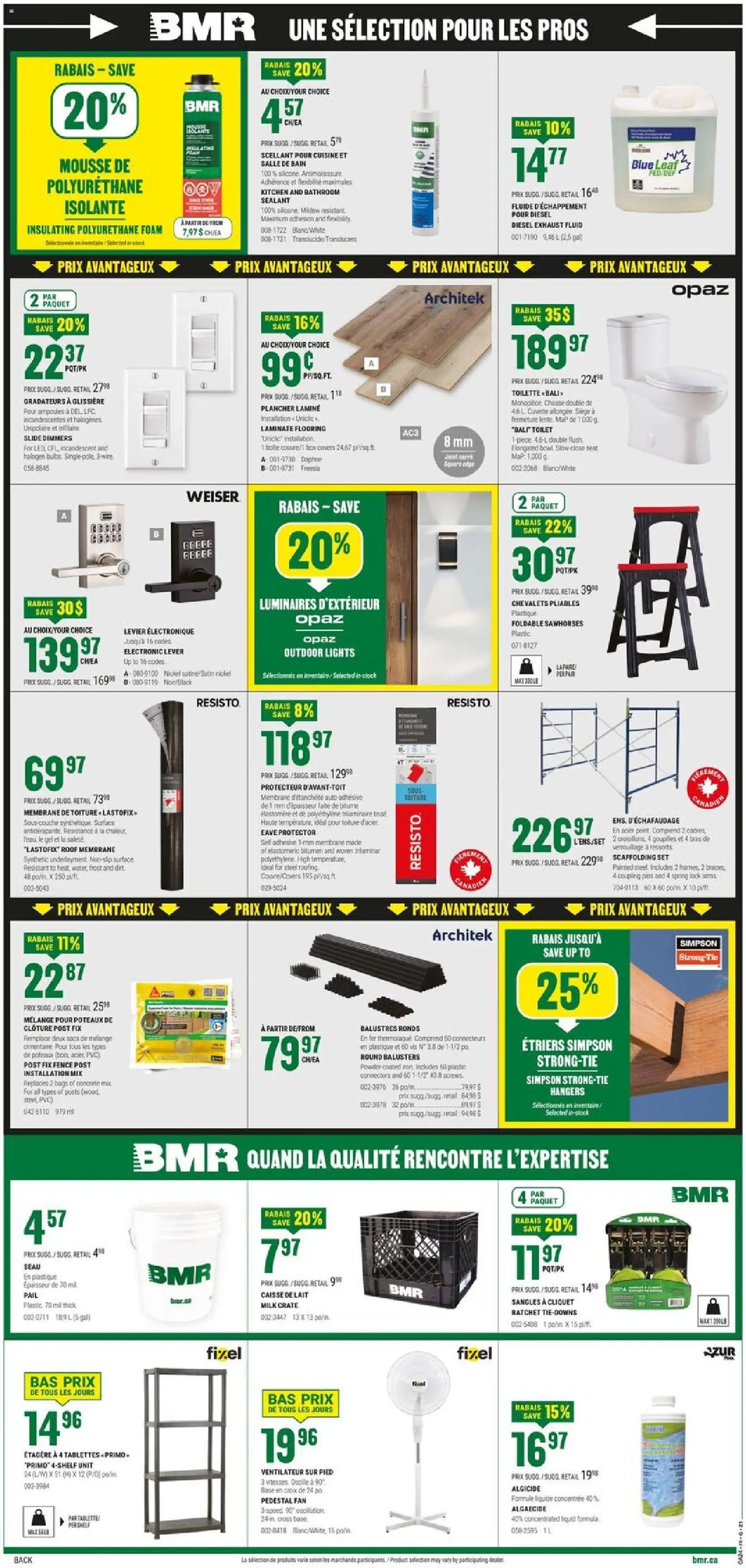 BMR weekly flyer / circulaire