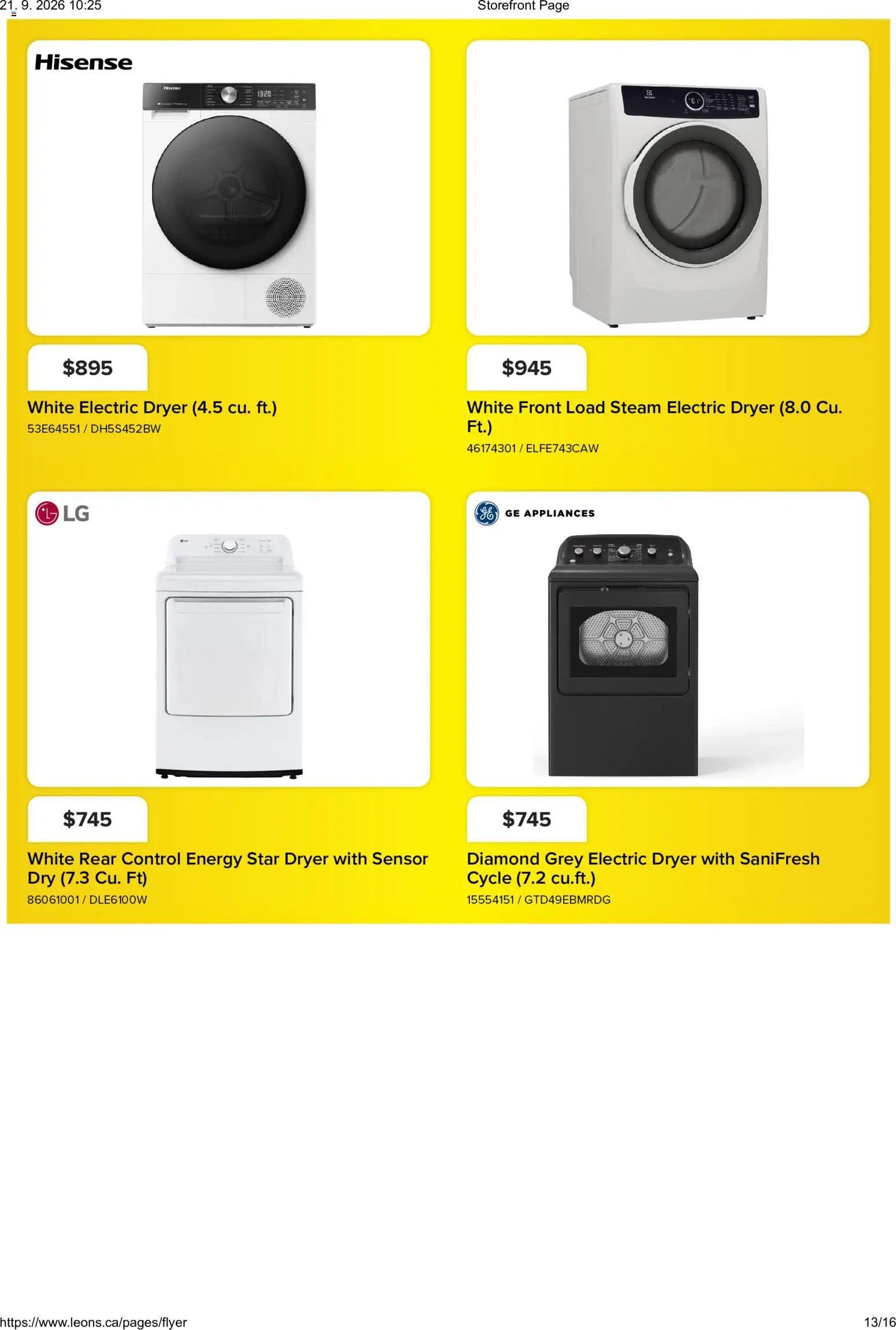 Leon's flyer - BBFL Appliances