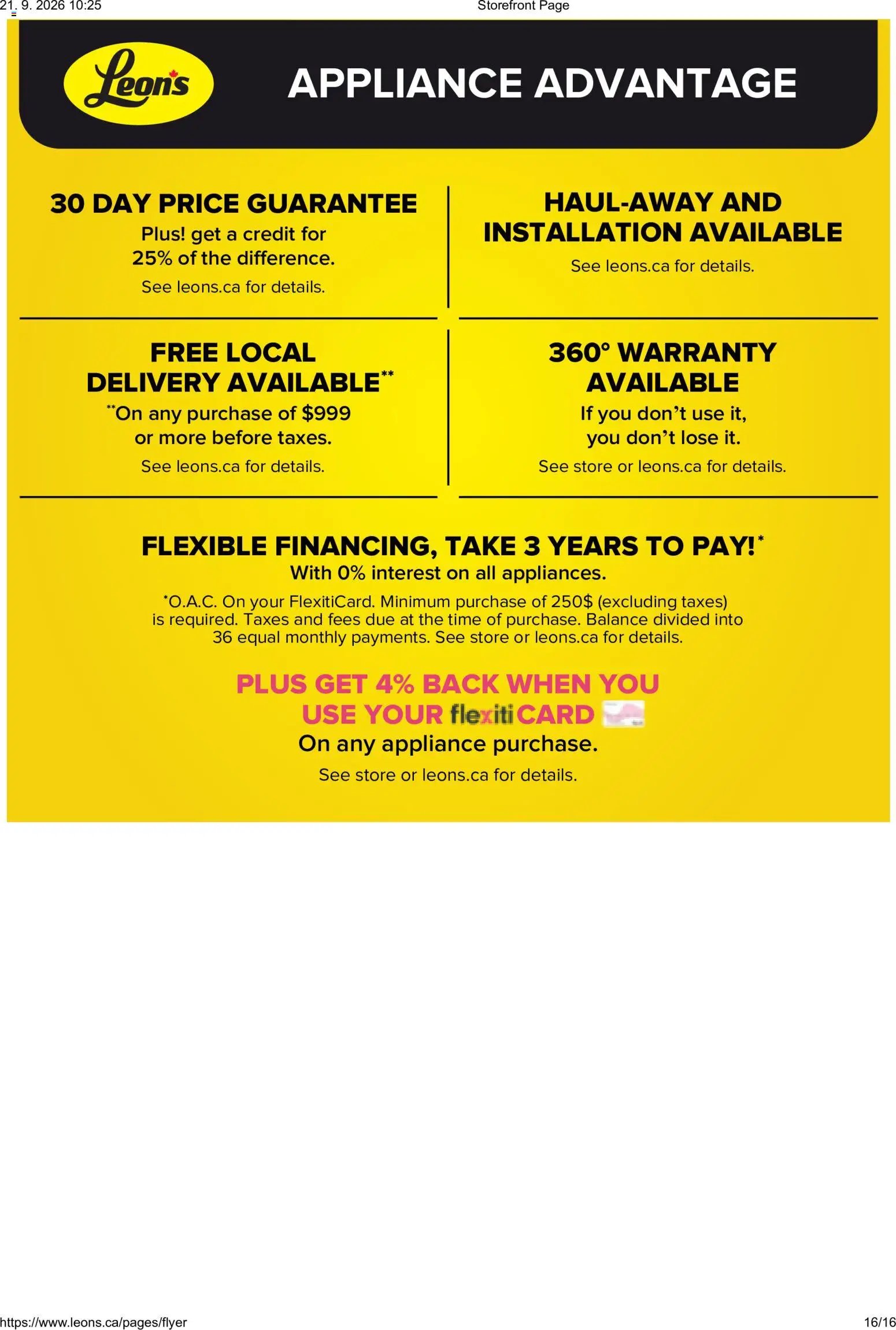 Leon's flyer - BBFL Appliances