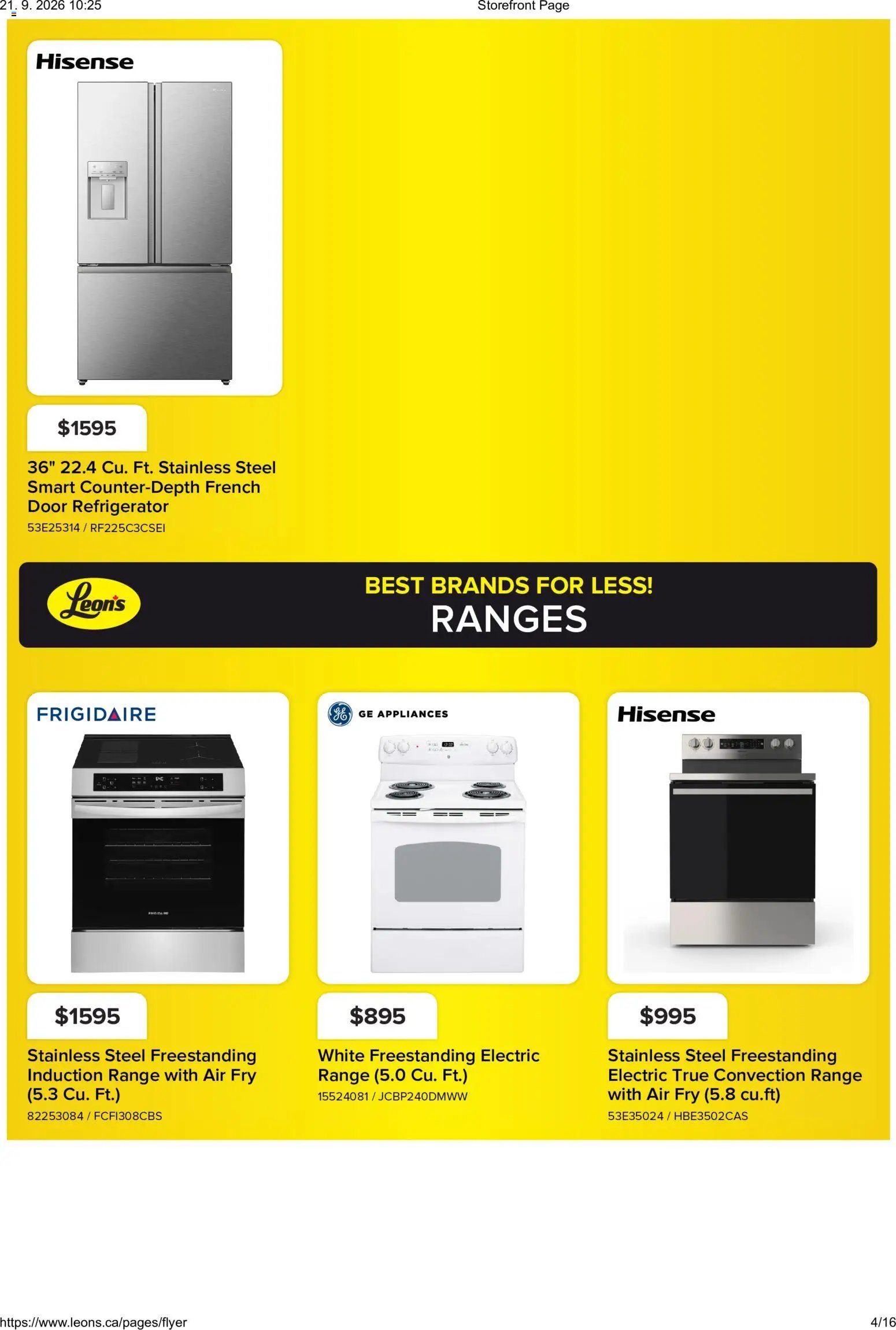 Leon's flyer - BBFL Appliances