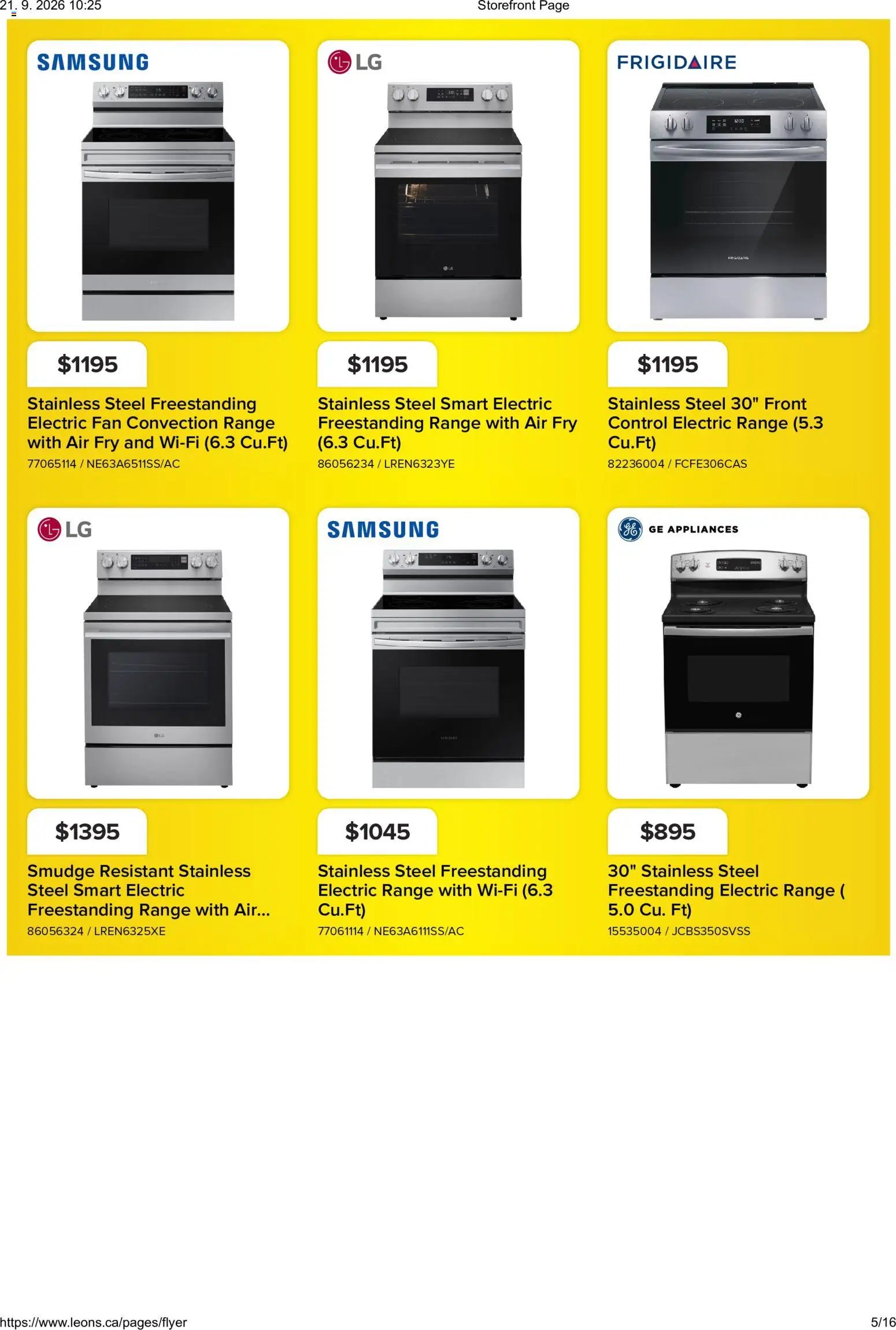 Leon's flyer - BBFL Appliances