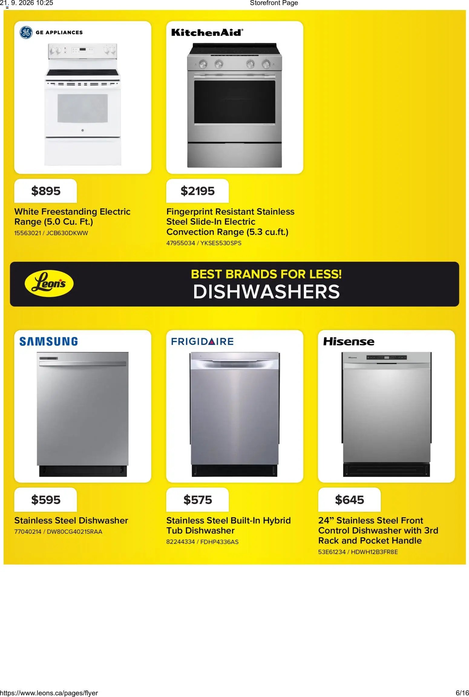 Leon's flyer - BBFL Appliances