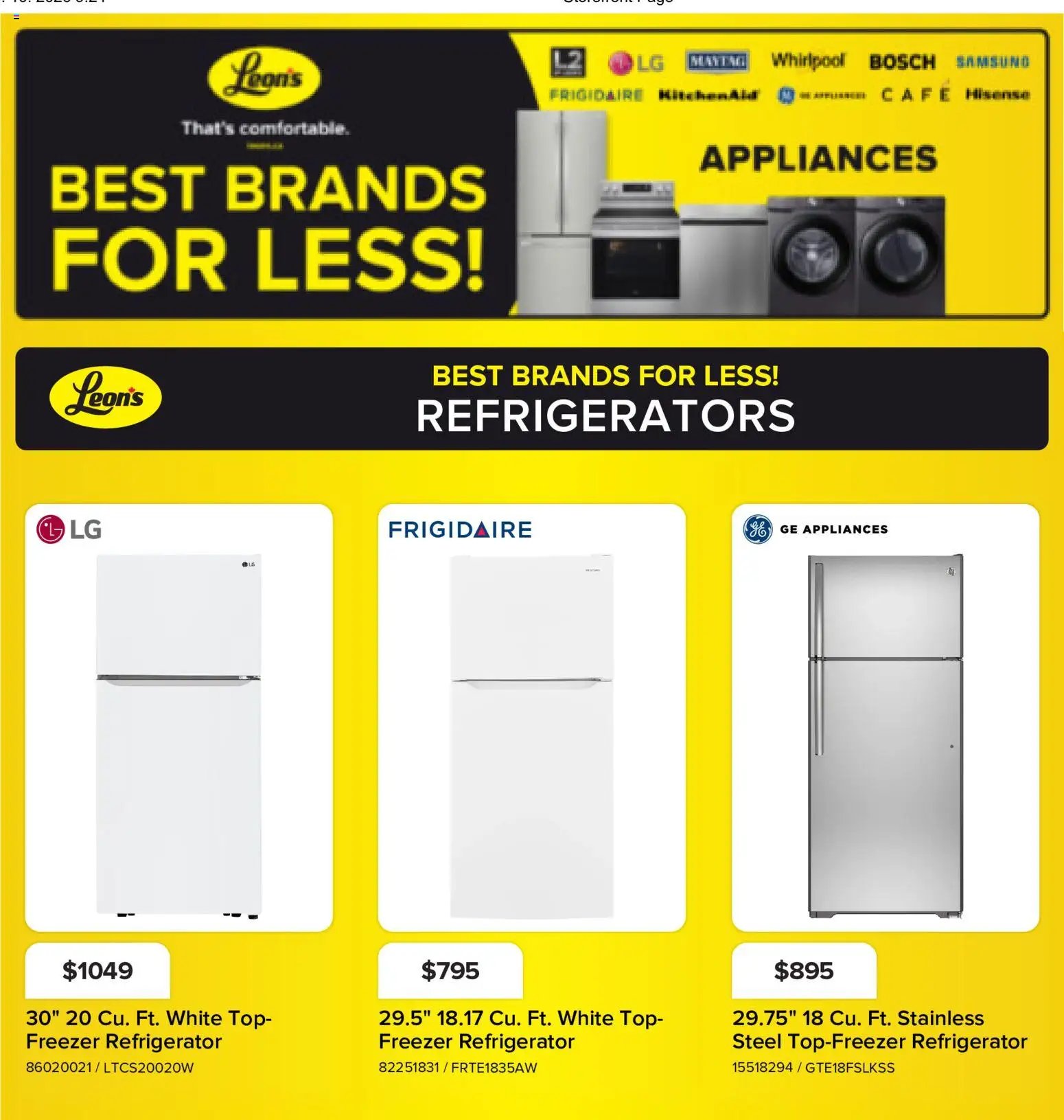 Leon's flyer - BBFL Appliances