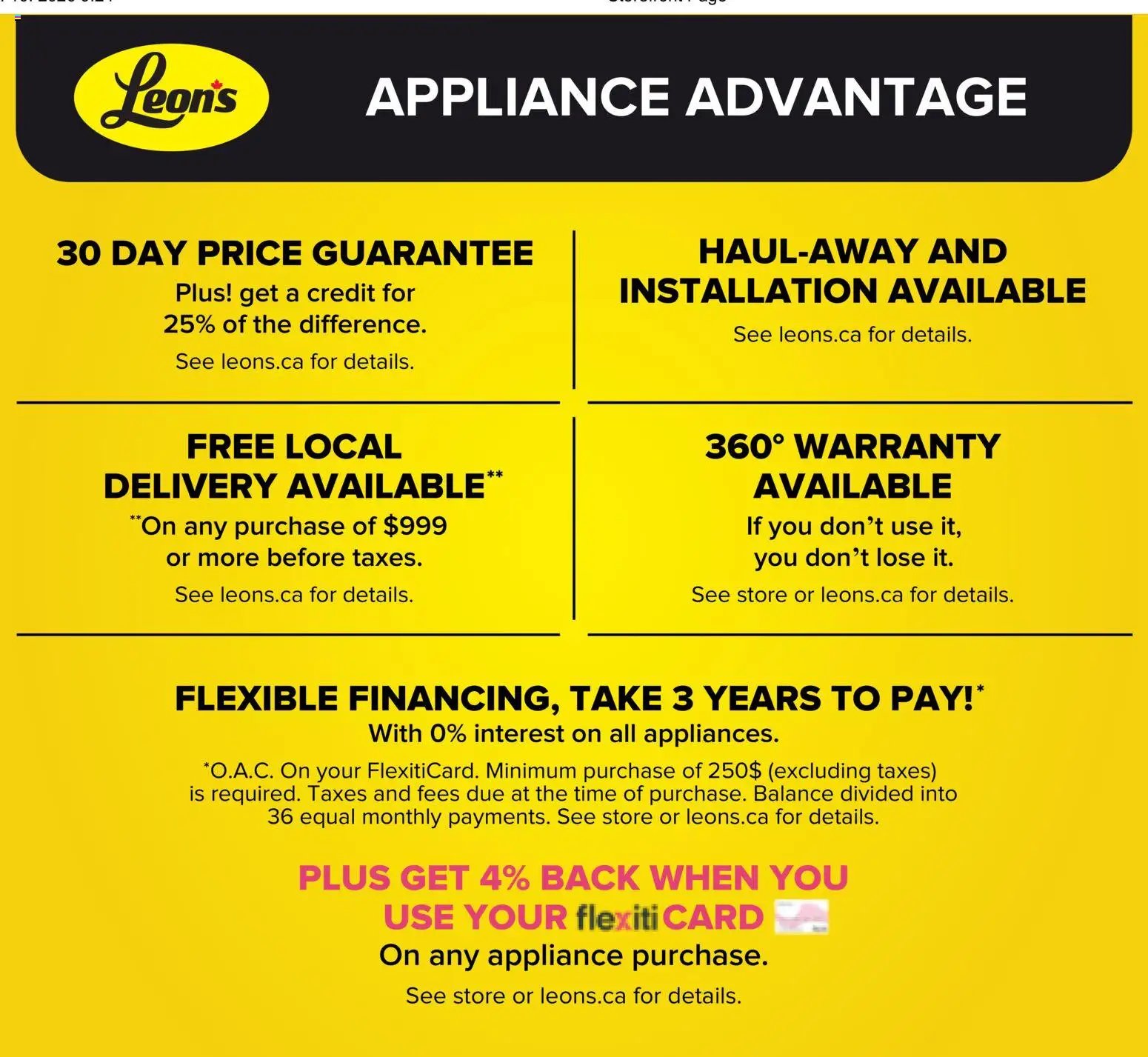 Leon's flyer - BBFL Appliances