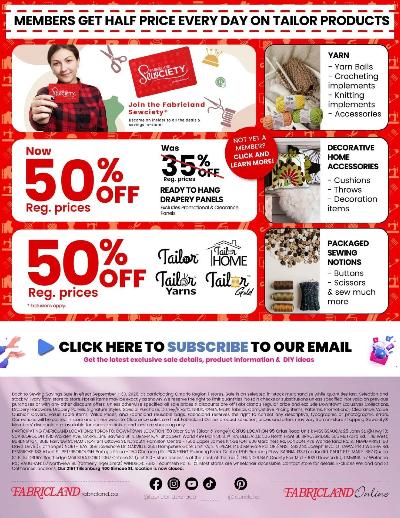 Fabricland weekly flyer / circulaire