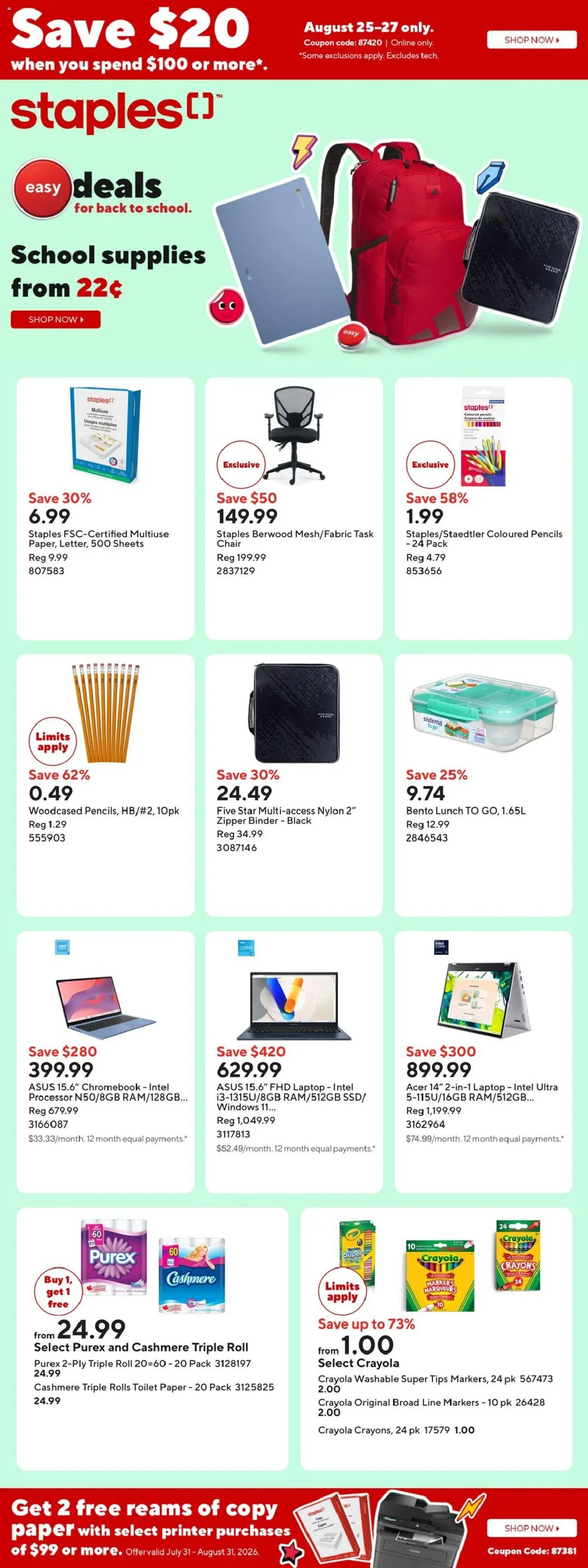 Staples weekly flyer / circulaire
