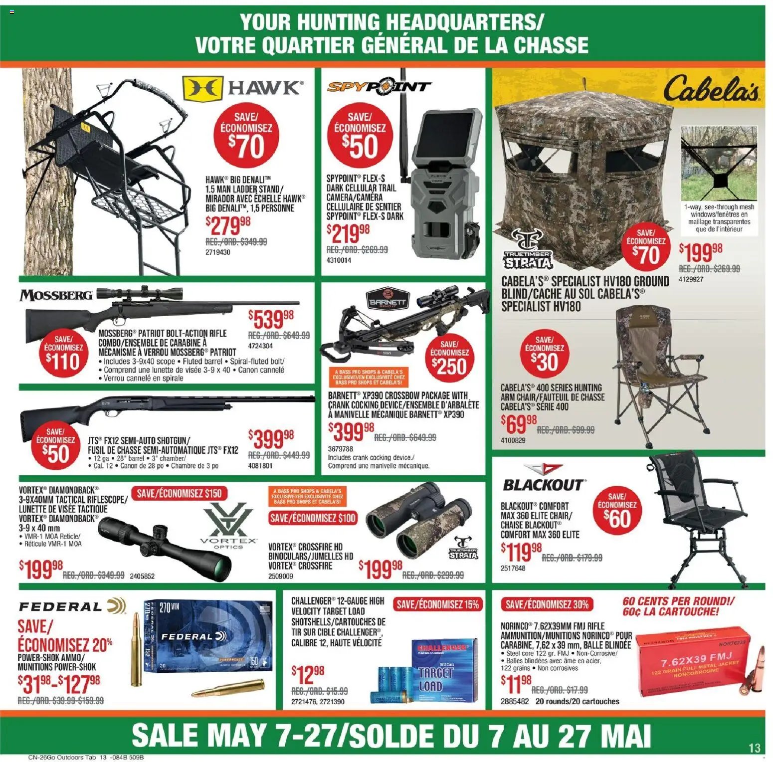 Cabelas weekly flyer / circulaire (2026-05-07 - 2026-05-27) | 13